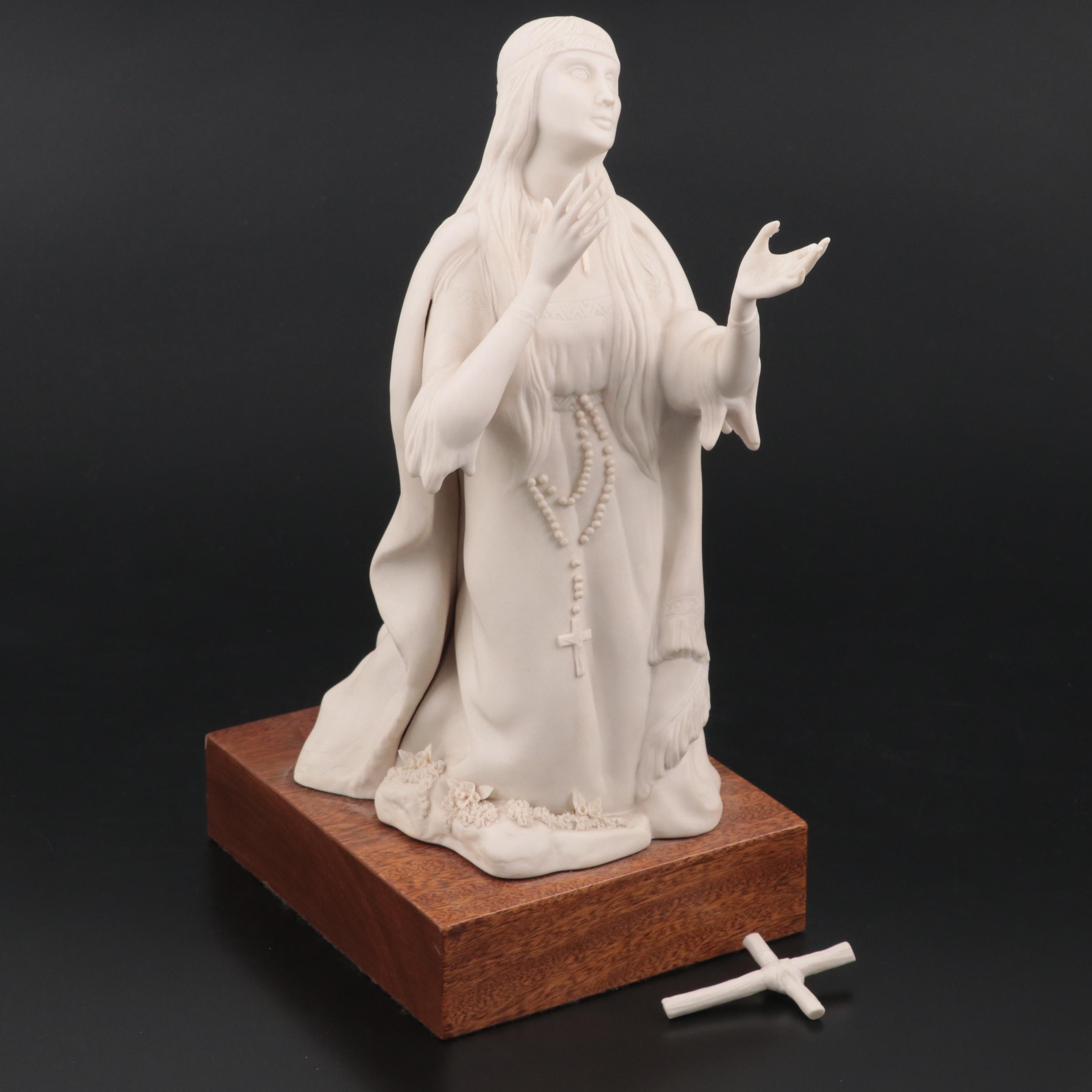 Cybis "Kateri Tekakwitha: Lily of the Mohawks" Bisque Porcelain Figurine