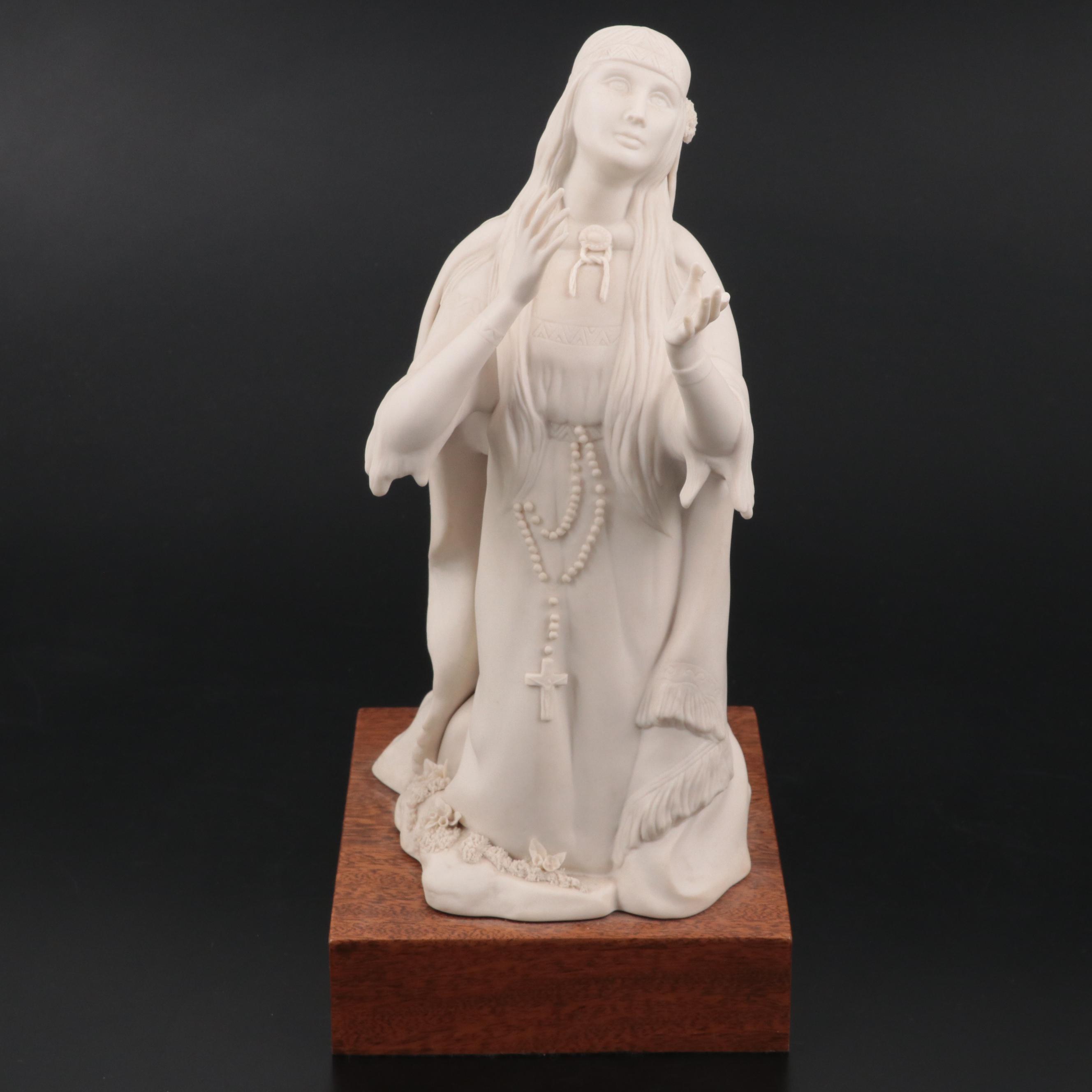 Cybis "Kateri Tekakwitha: Lily of the Mohawks" Bisque Porcelain Figurine
