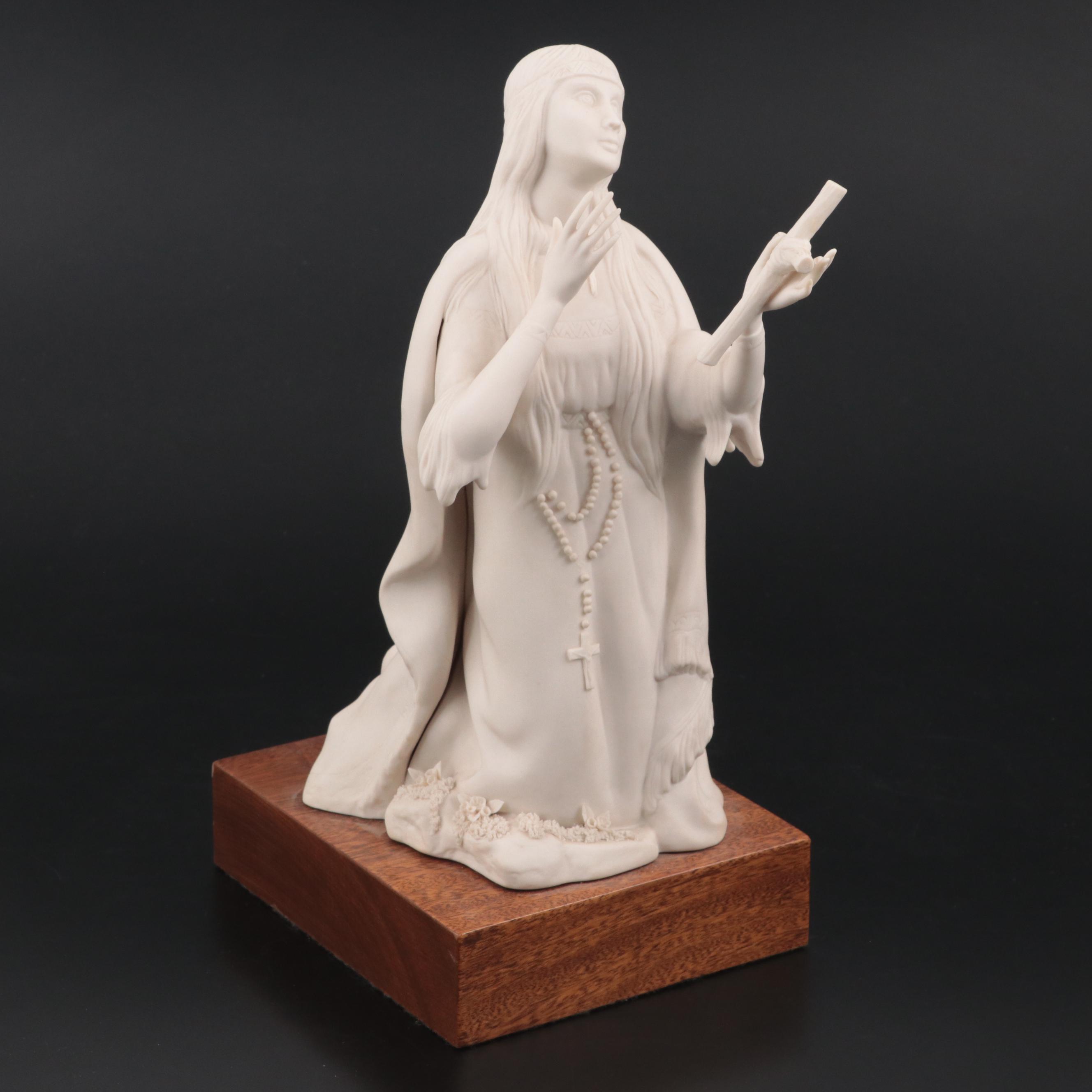 Cybis "Kateri Tekakwitha: Lily of the Mohawks" Bisque Porcelain Figurine