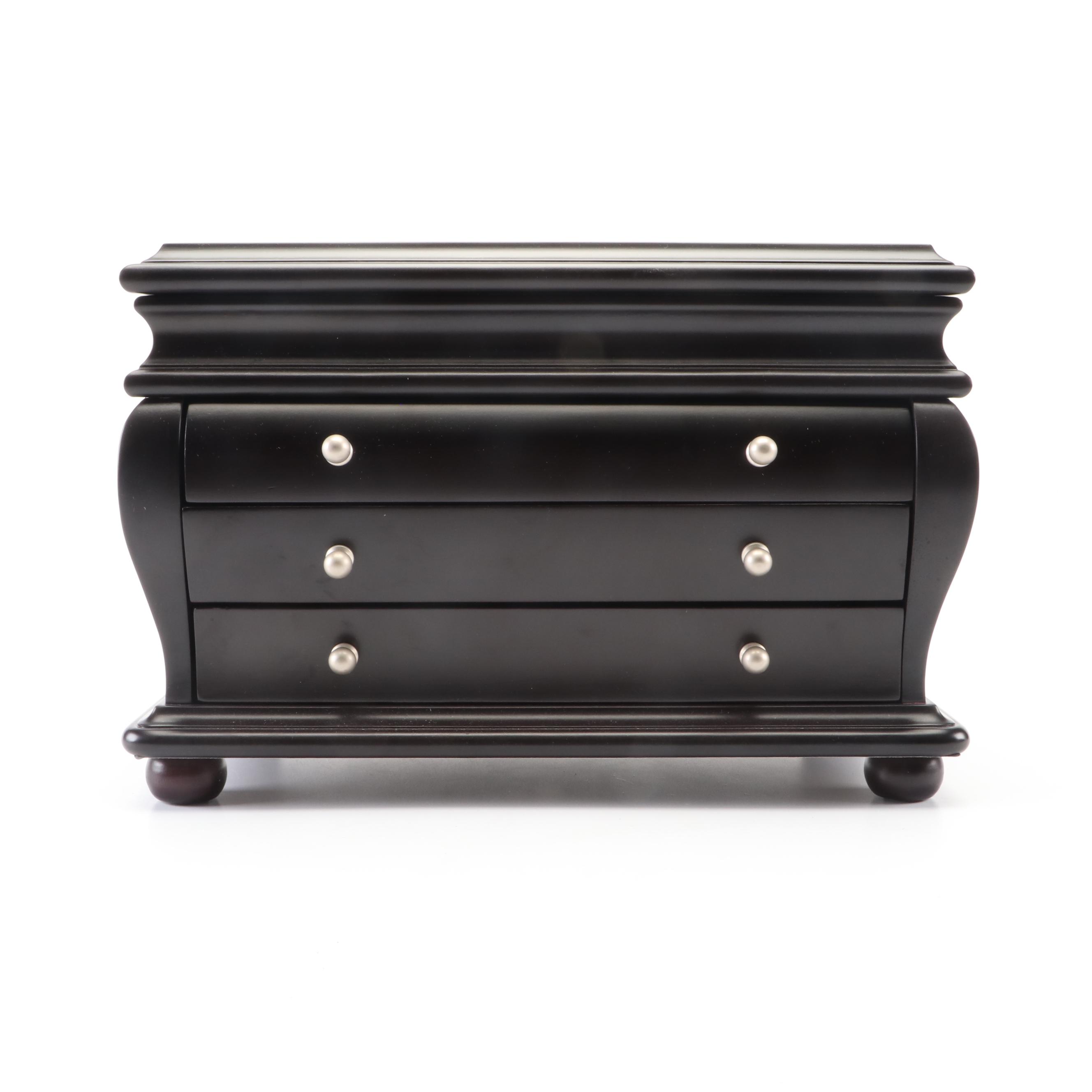 Things Remembered Mahogany Finish Wood Jewelry Box