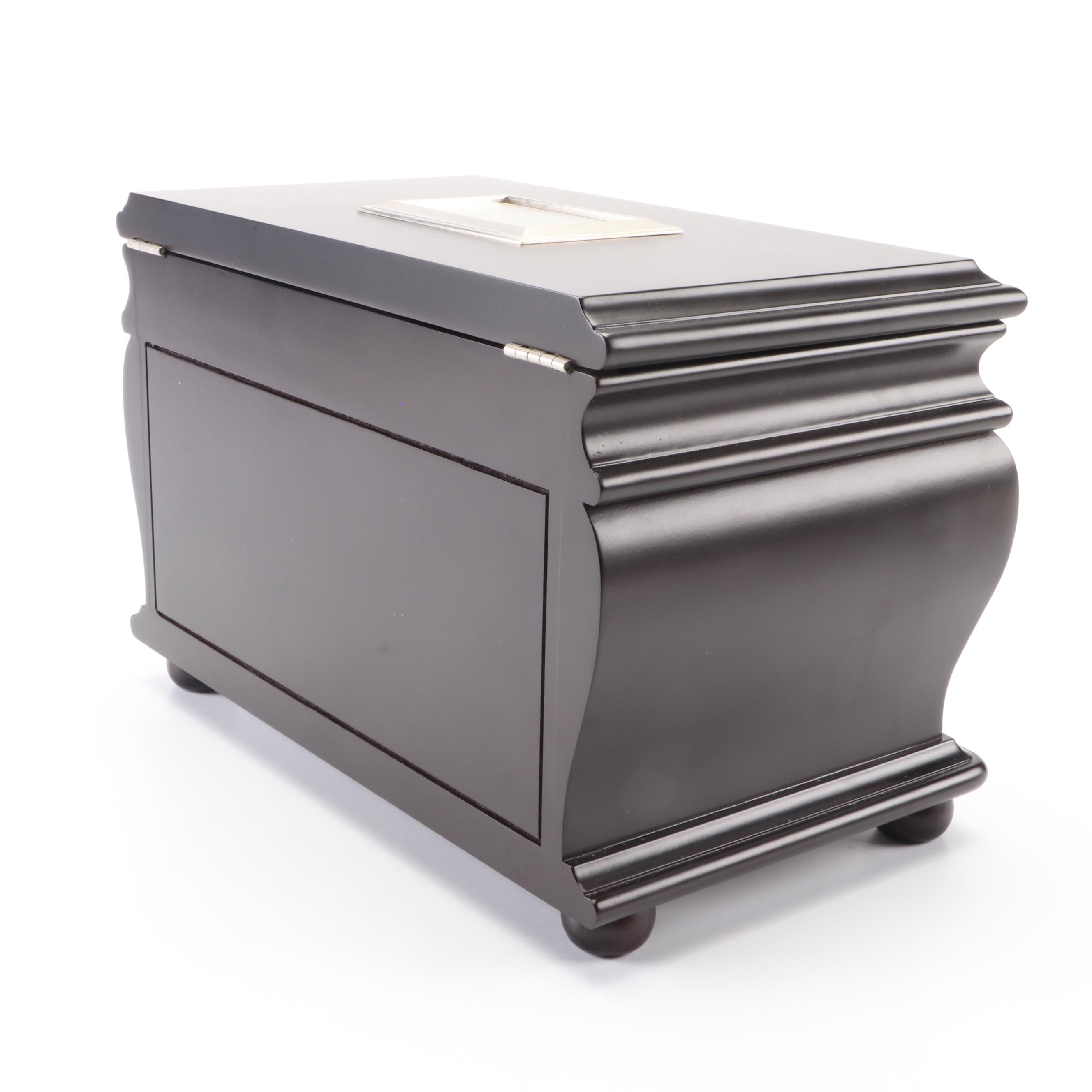 Things Remembered Mahogany Finish Wood Jewelry Box