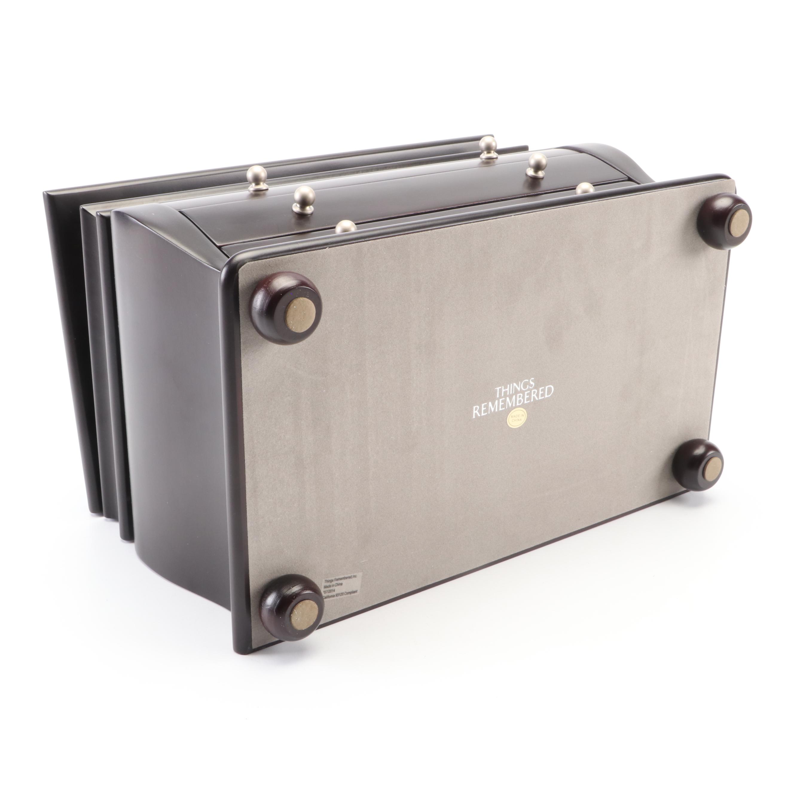 Things Remembered Mahogany Finish Wood Jewelry Box