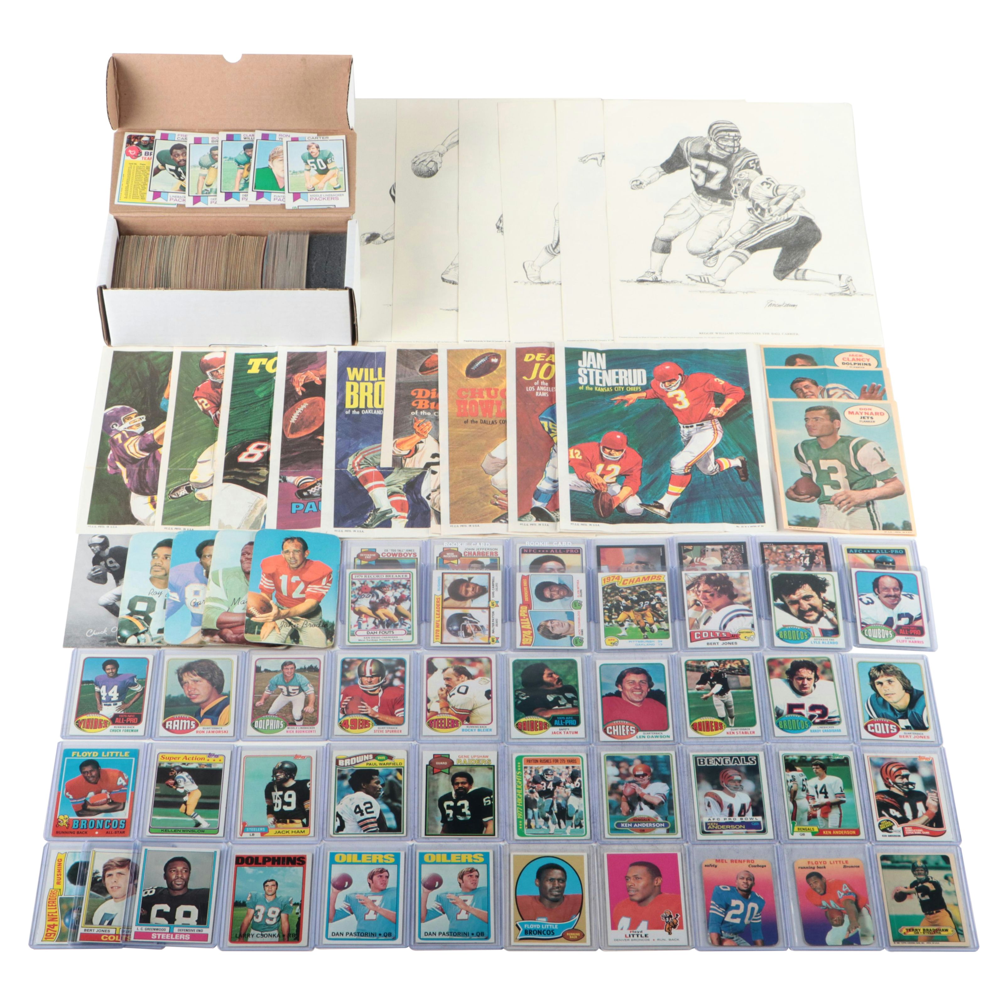 Cincinnati Bengals Artwork with Vintage Topps Posters and Football Cards