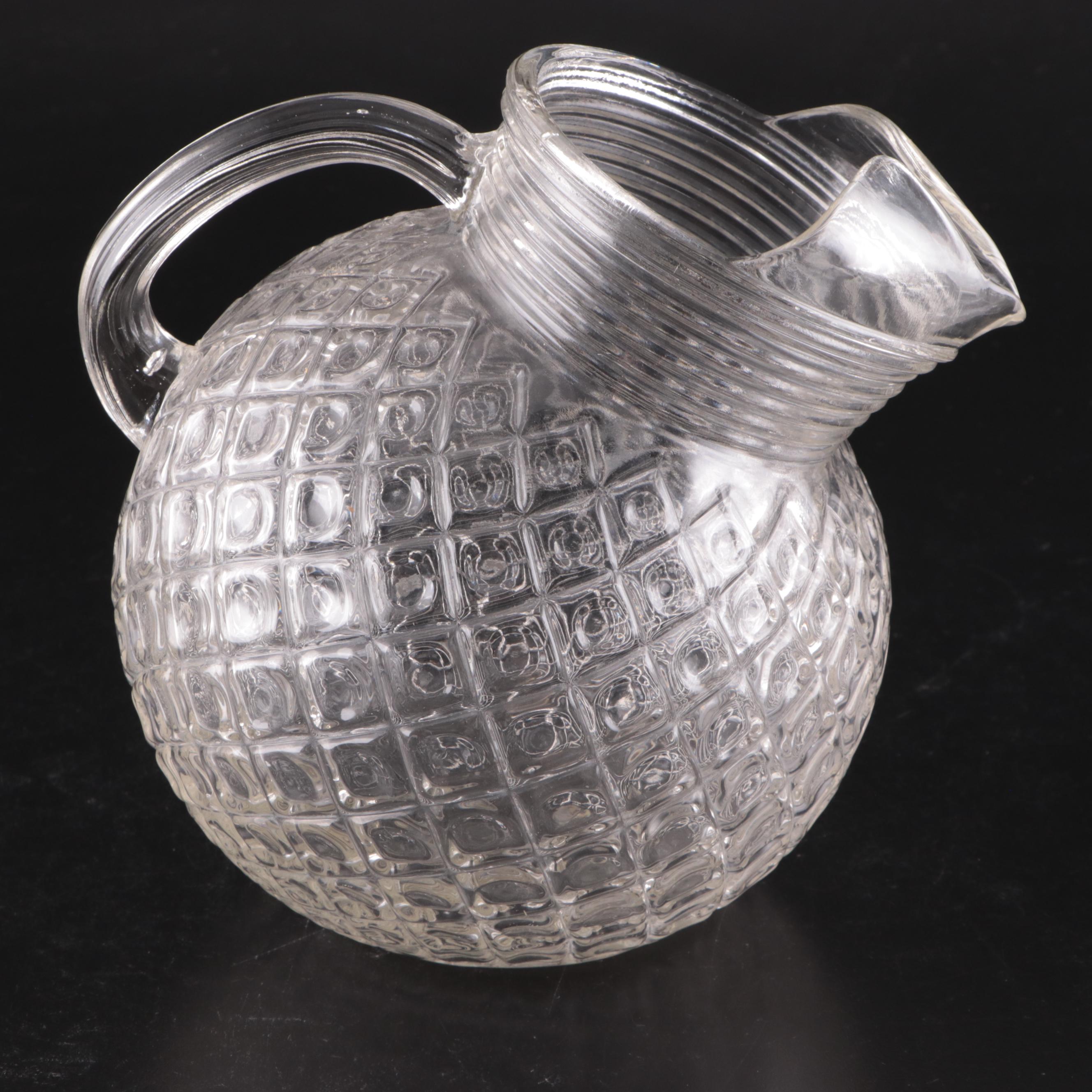 Tilt Ball Glass Pitcher with Fostoria "American Clear" Glass Pitcher and More