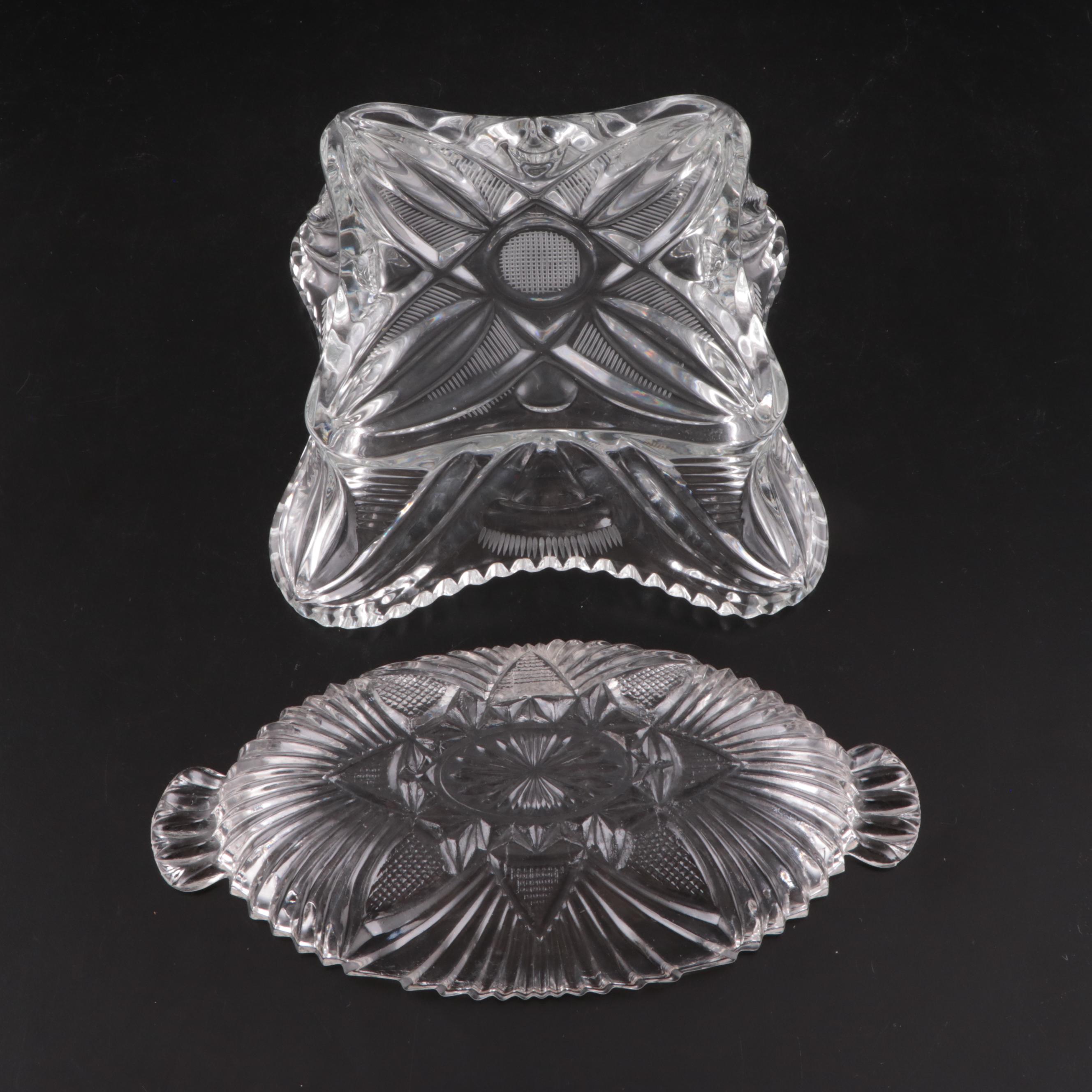 Tilt Ball Glass Pitcher with Fostoria "American Clear" Glass Pitcher and More