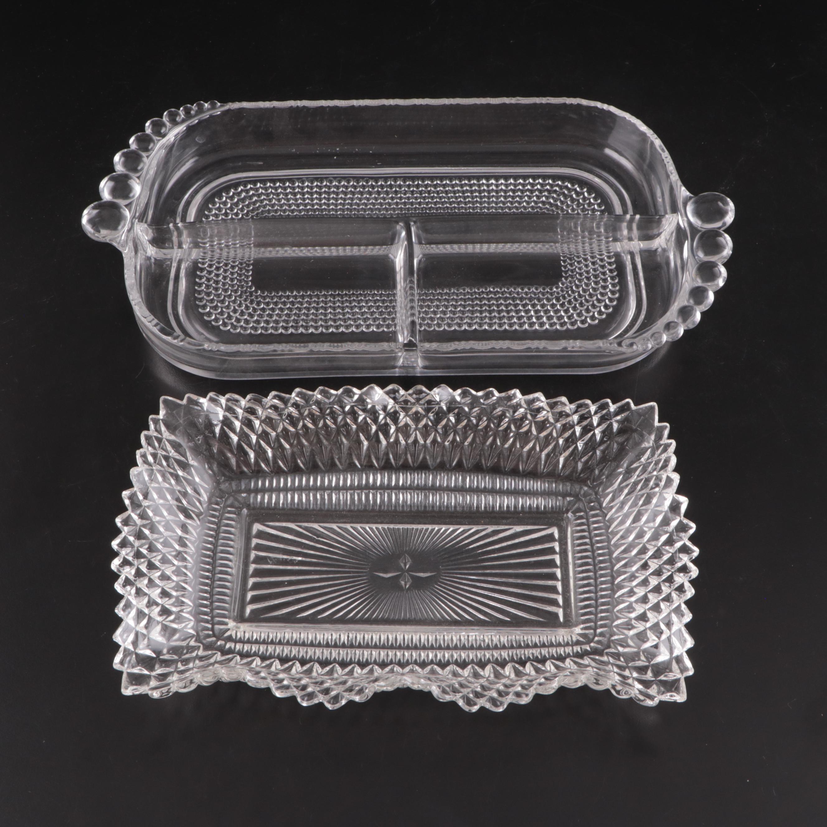 Tilt Ball Glass Pitcher with Fostoria "American Clear" Glass Pitcher and More