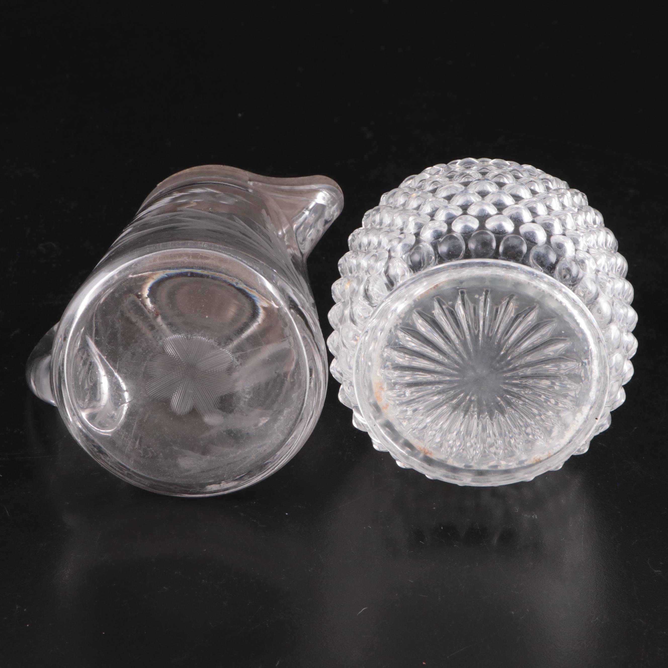 Tilt Ball Glass Pitcher with Fostoria "American Clear" Glass Pitcher and More