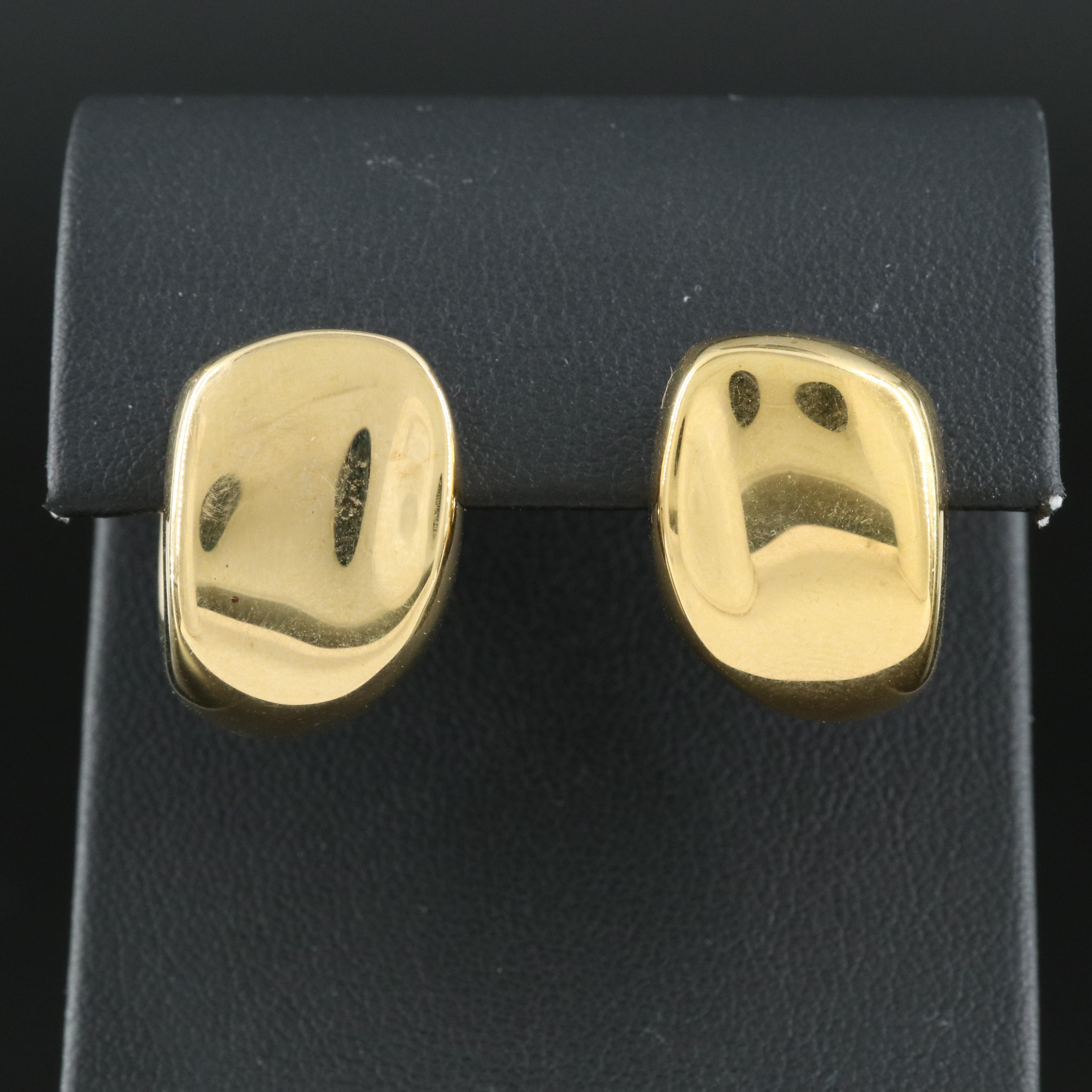 14K Puff Hoop Earrings