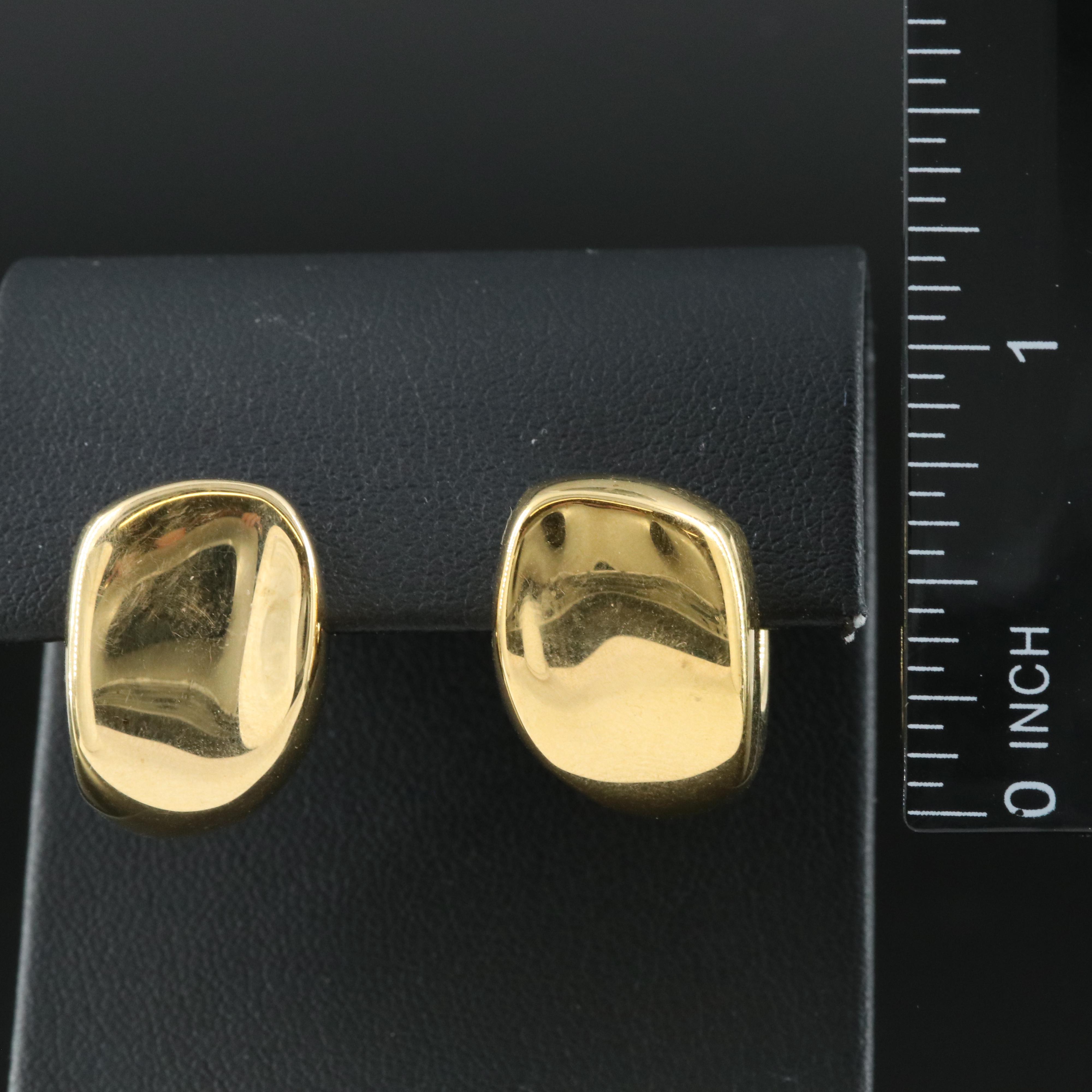 14K Puff Hoop Earrings