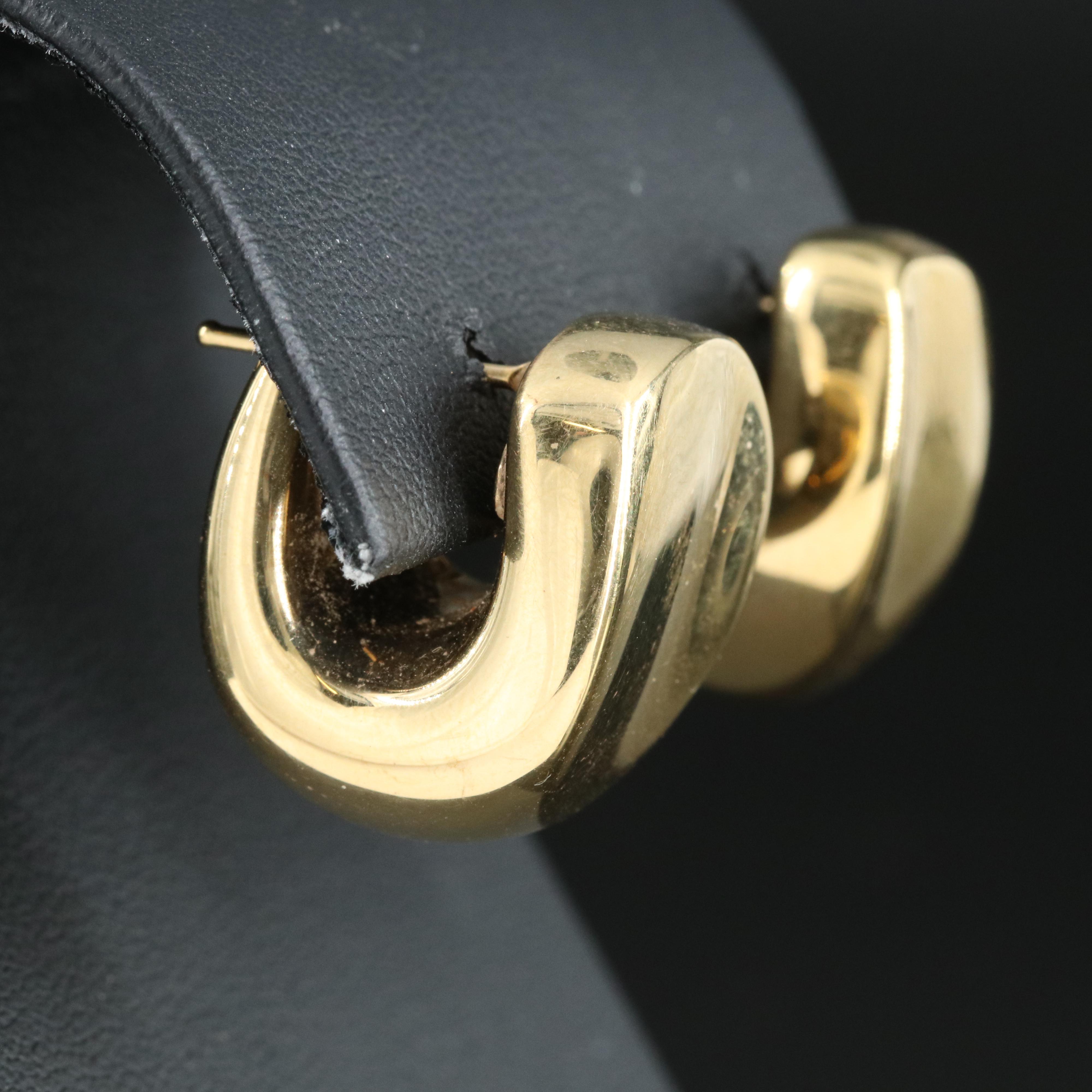 14K Puff Hoop Earrings