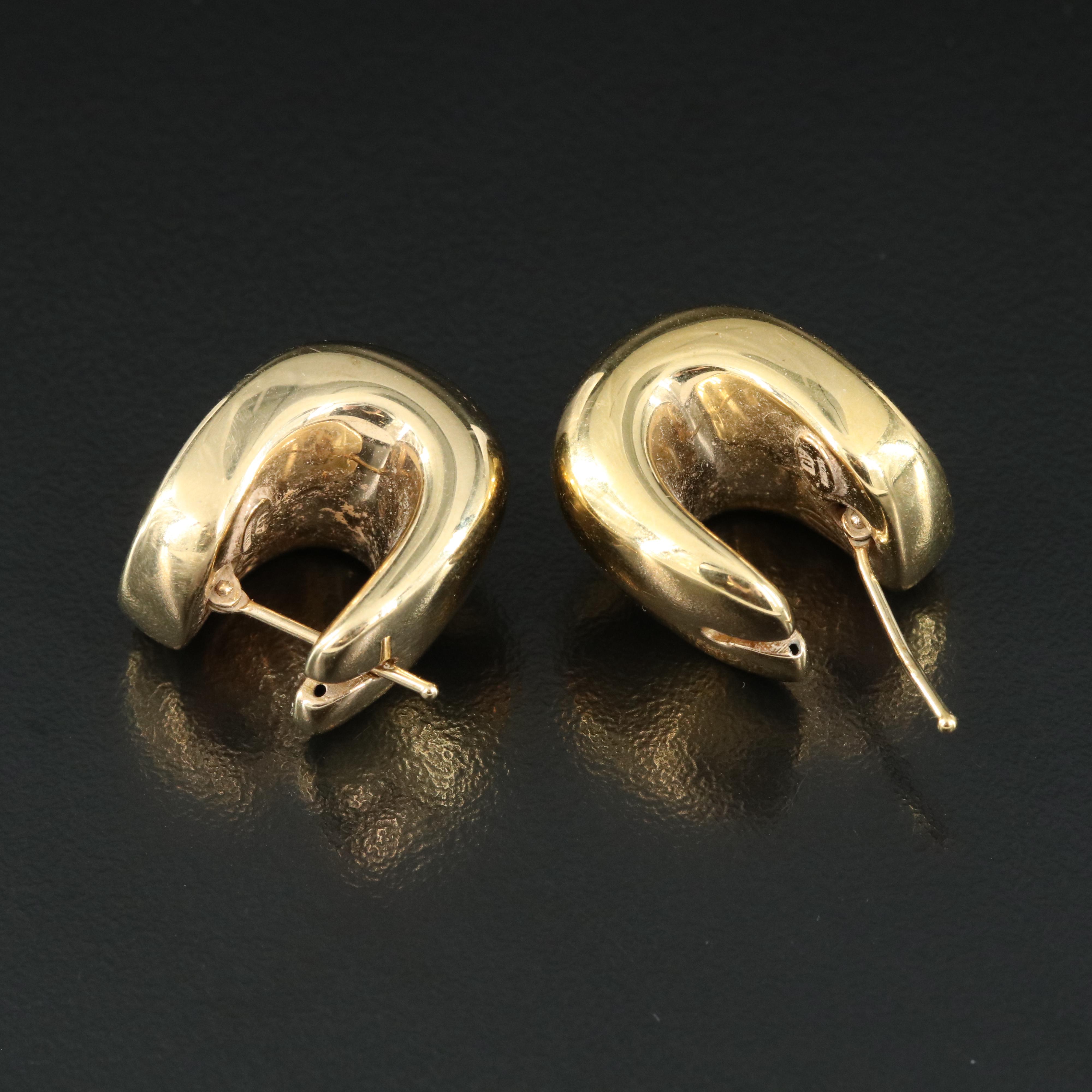 14K Puff Hoop Earrings