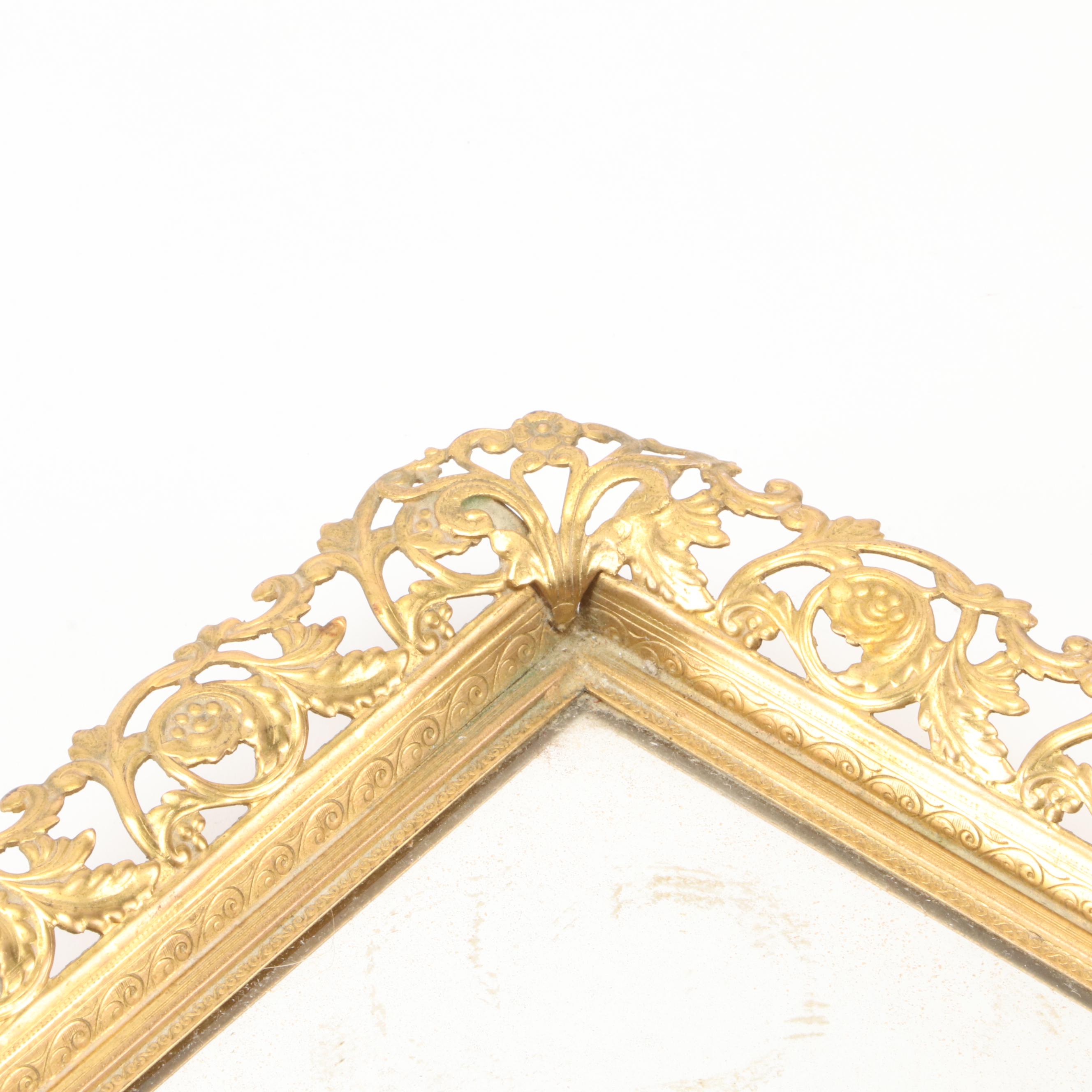 Globe 24K Gold Plated Vanity Set, Mid to Late 20th Century