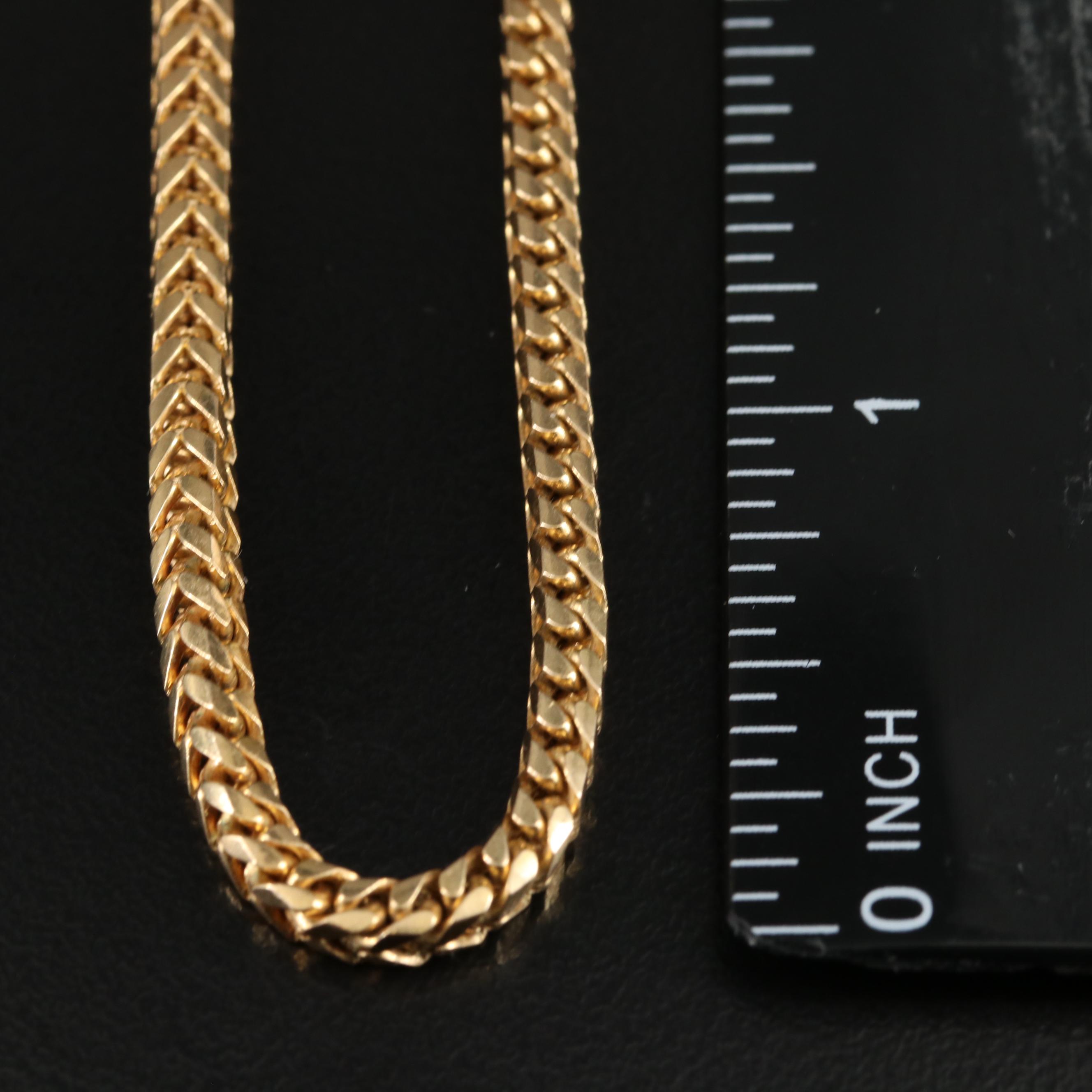 14K Square Curb Chain Necklace