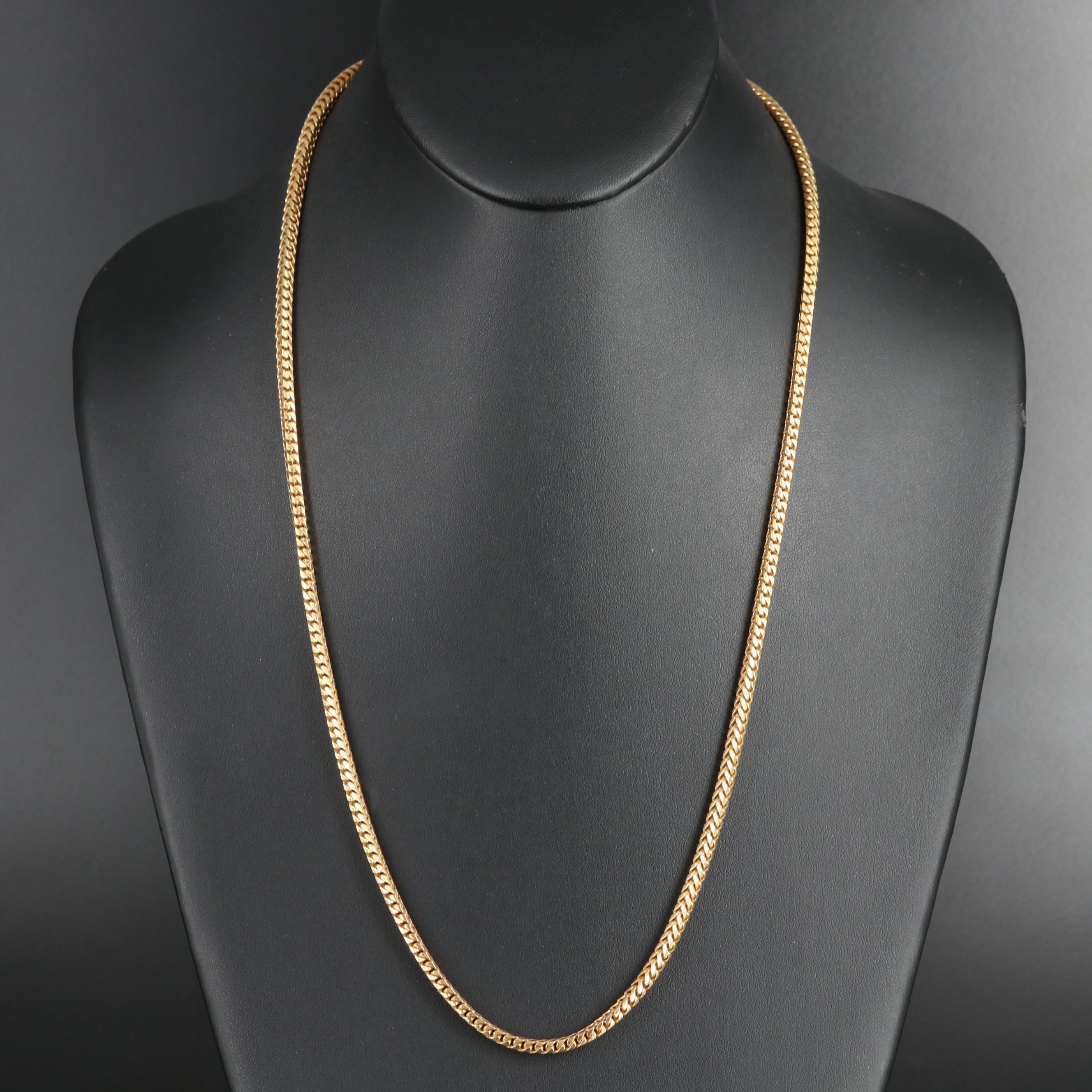 14K Square Curb Chain Necklace