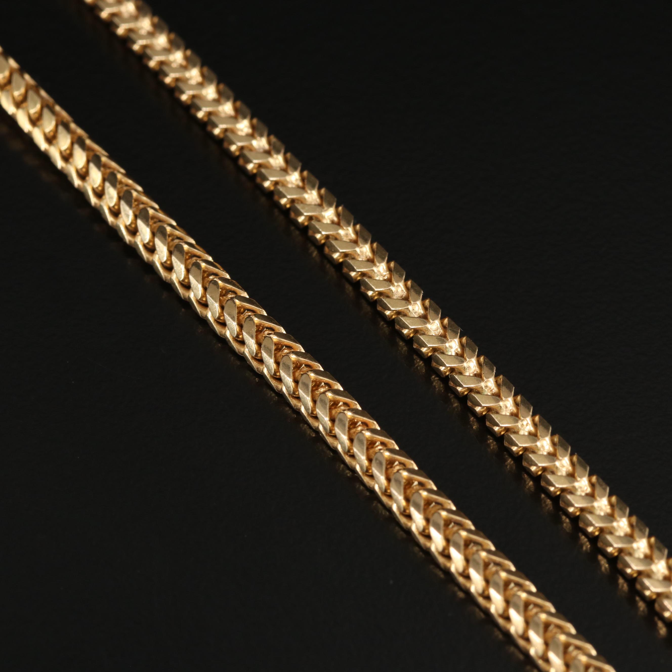 14K Square Curb Chain Necklace