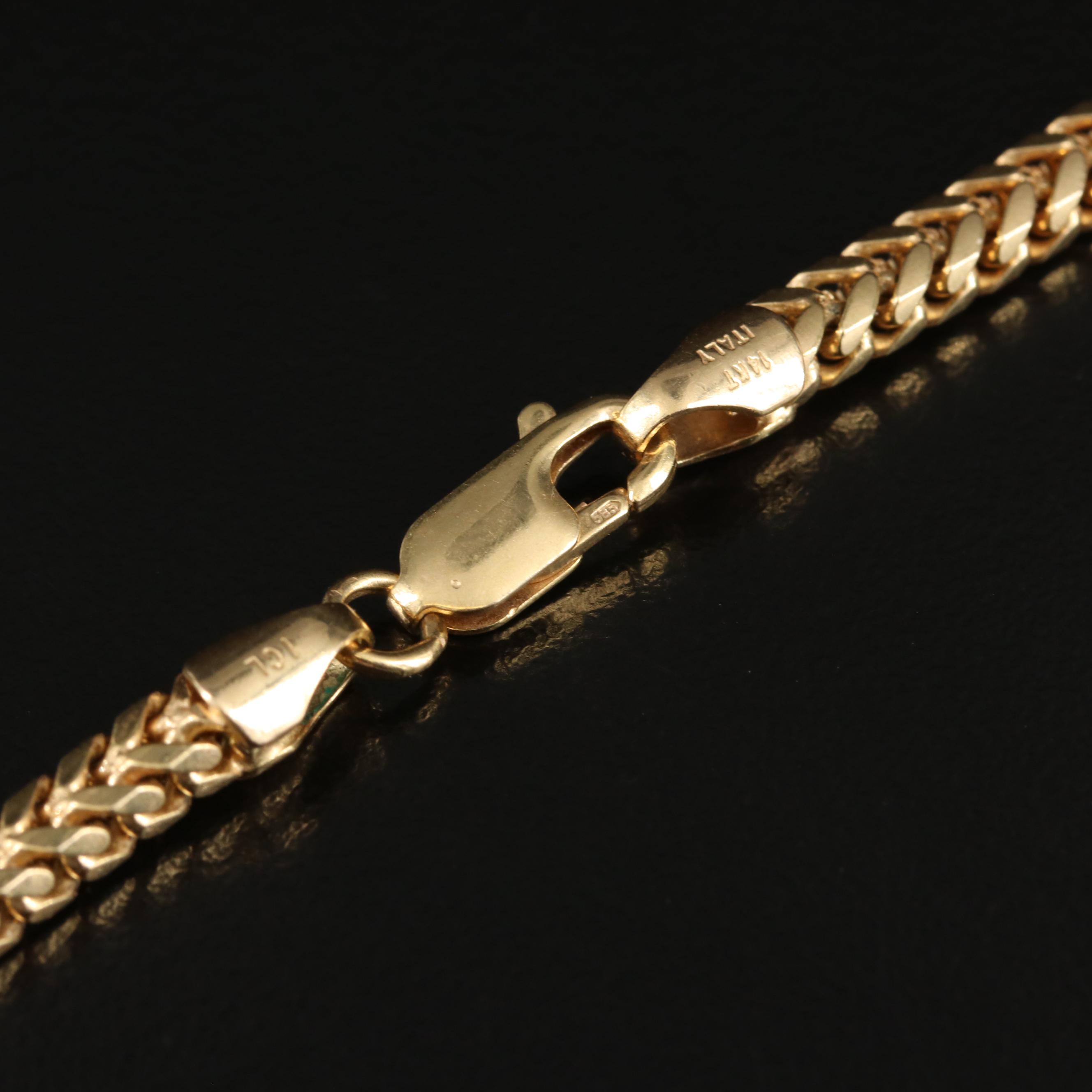 14K Square Curb Chain Necklace