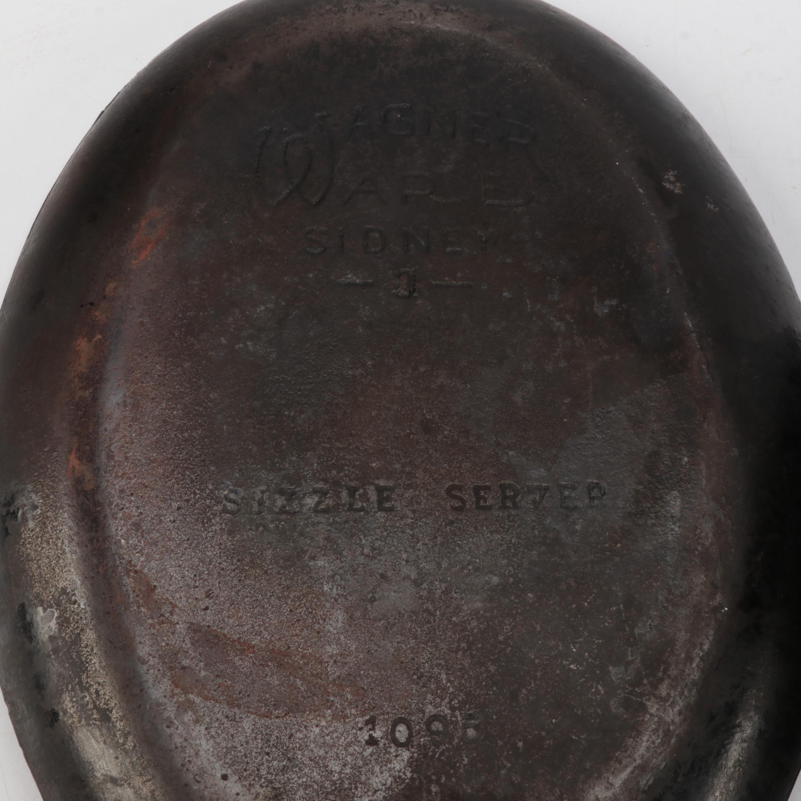 Wagner's 10 1/2 Inch Chicken Fryer with Other Cast Iron Skillets and Pans