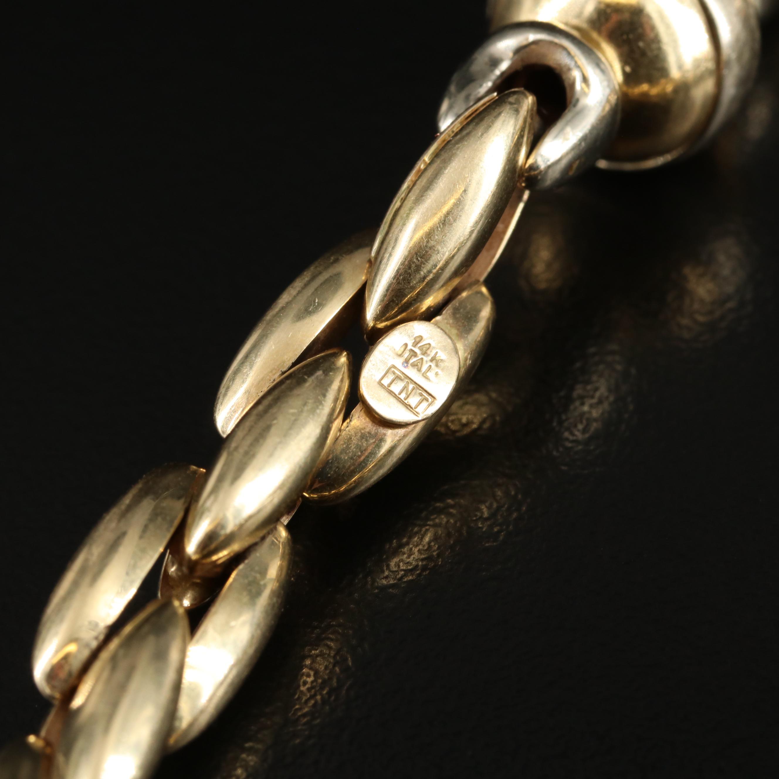 14K Boston Link Chain Bracelet