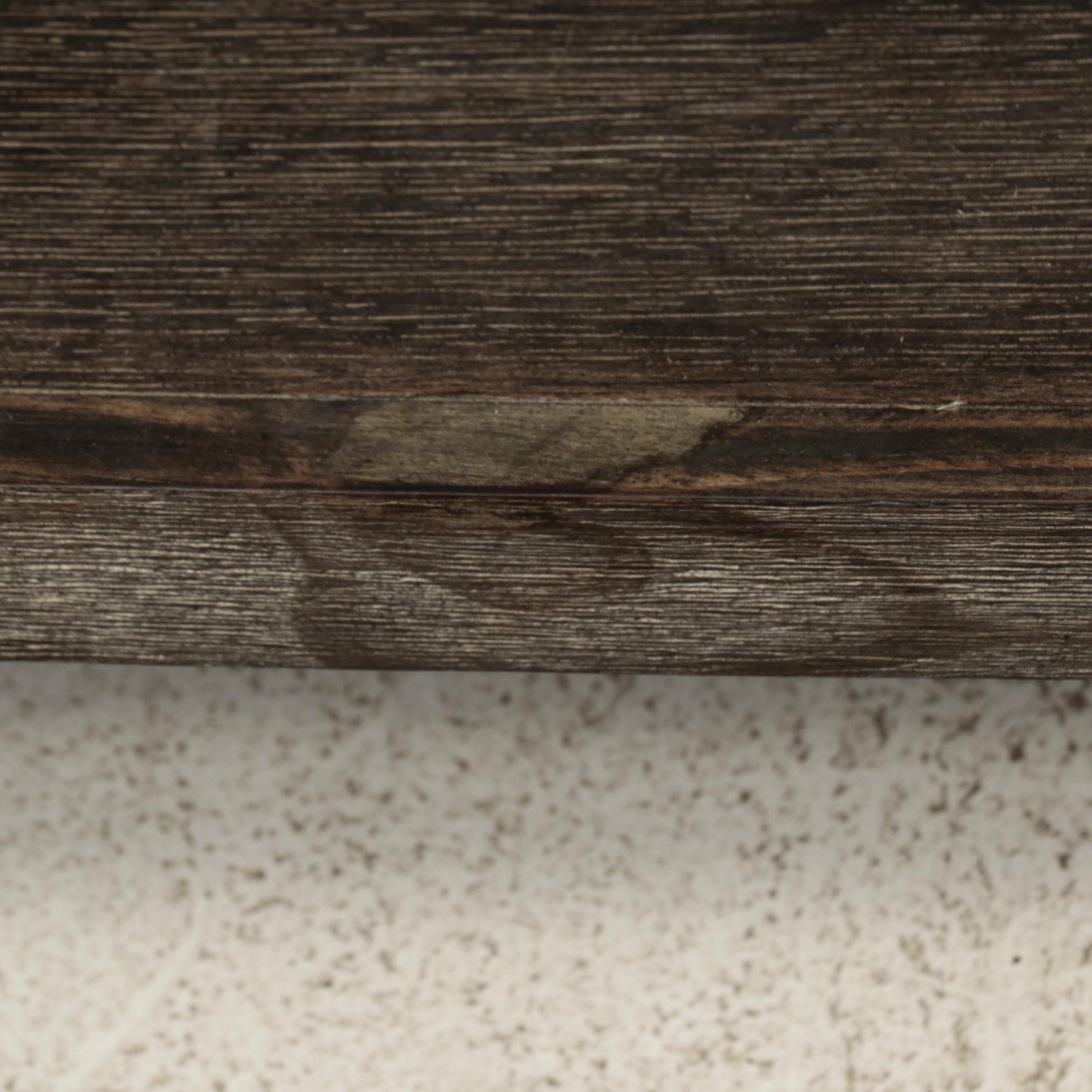 Contemporary Weathered Finish Adjustable Height Coffee Table with Drawers