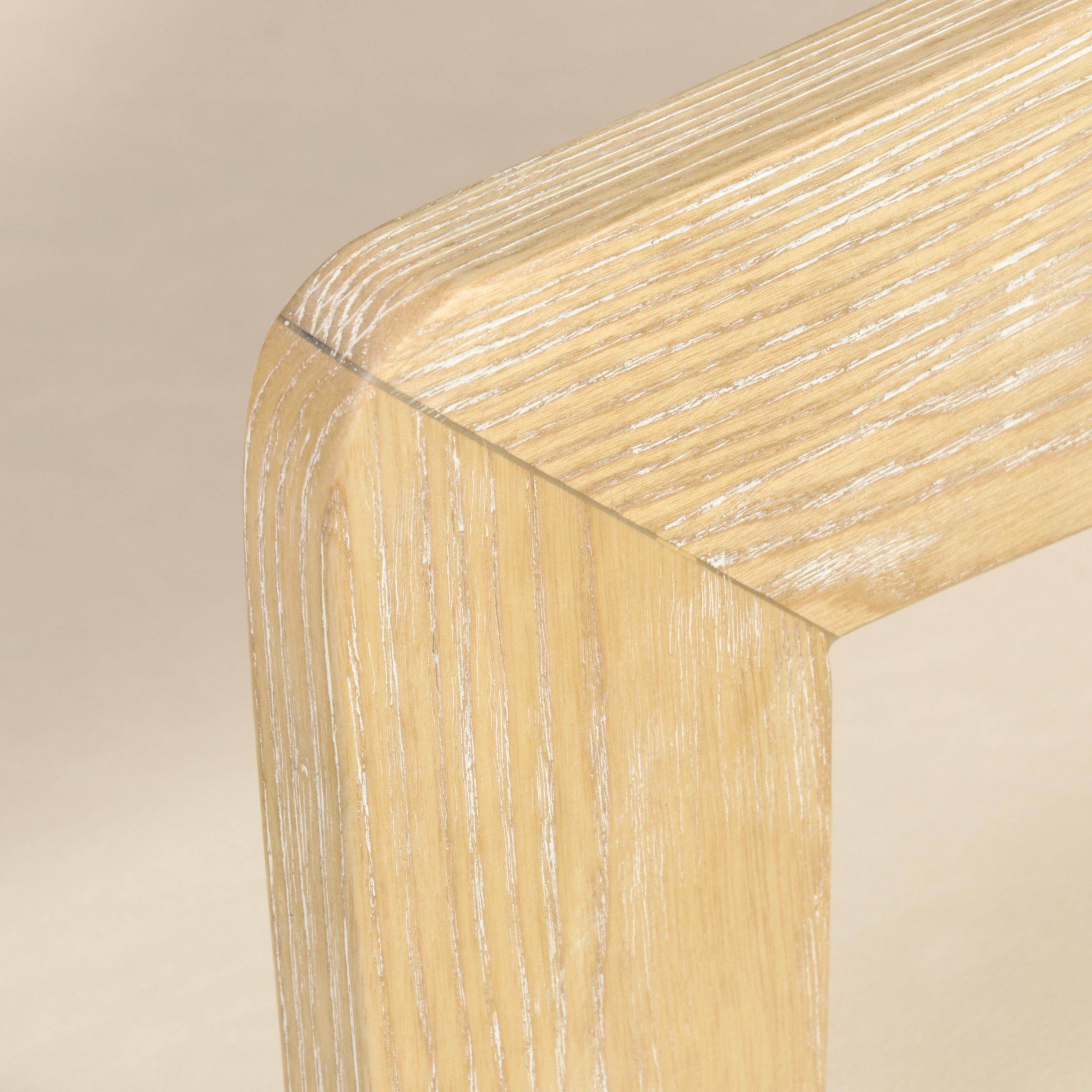 Interlude Home "Maryl" Cerused Wood and Faux Leather Dining Armchair