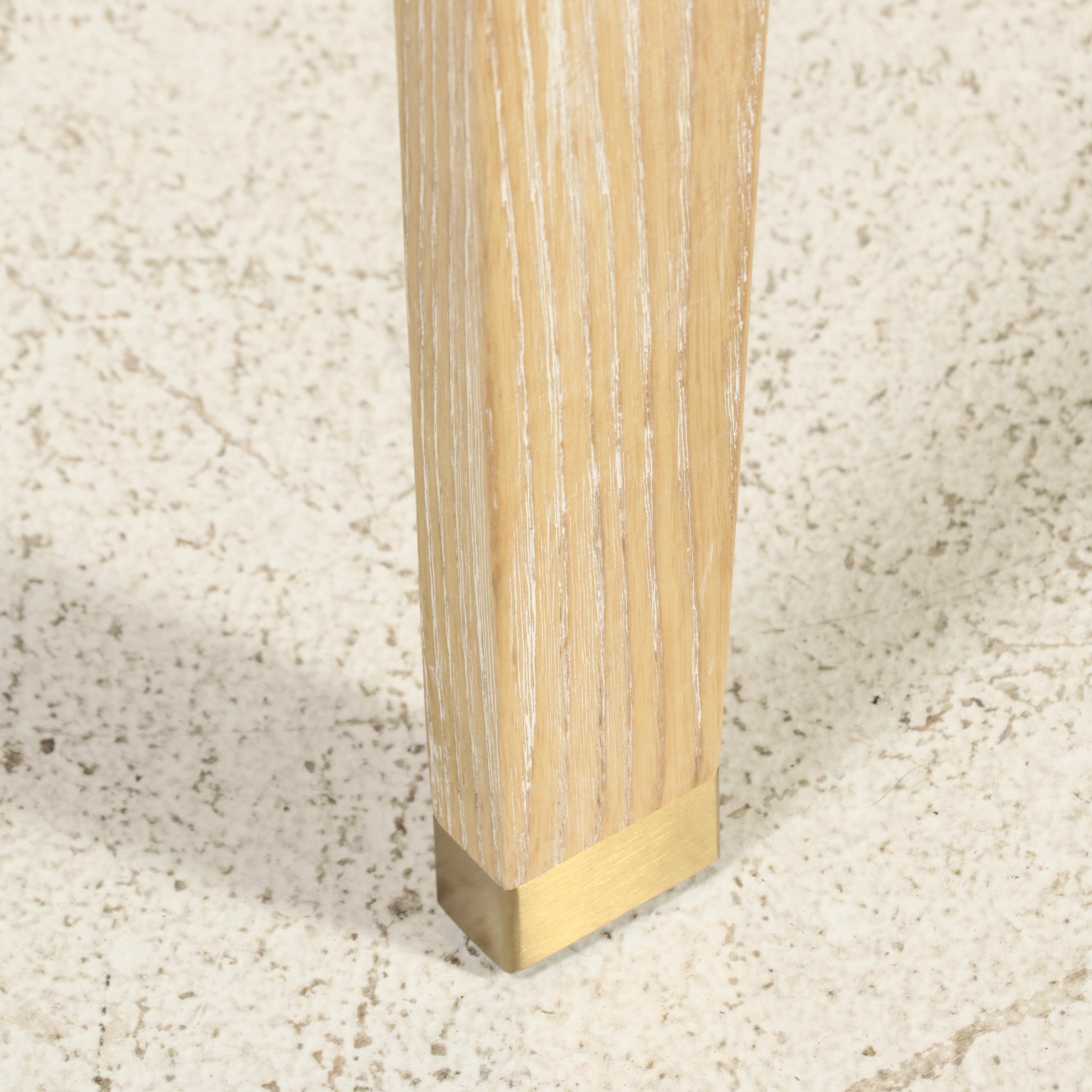 Interlude Home "Maryl" Cerused Wood and Faux Leather Dining Armchair