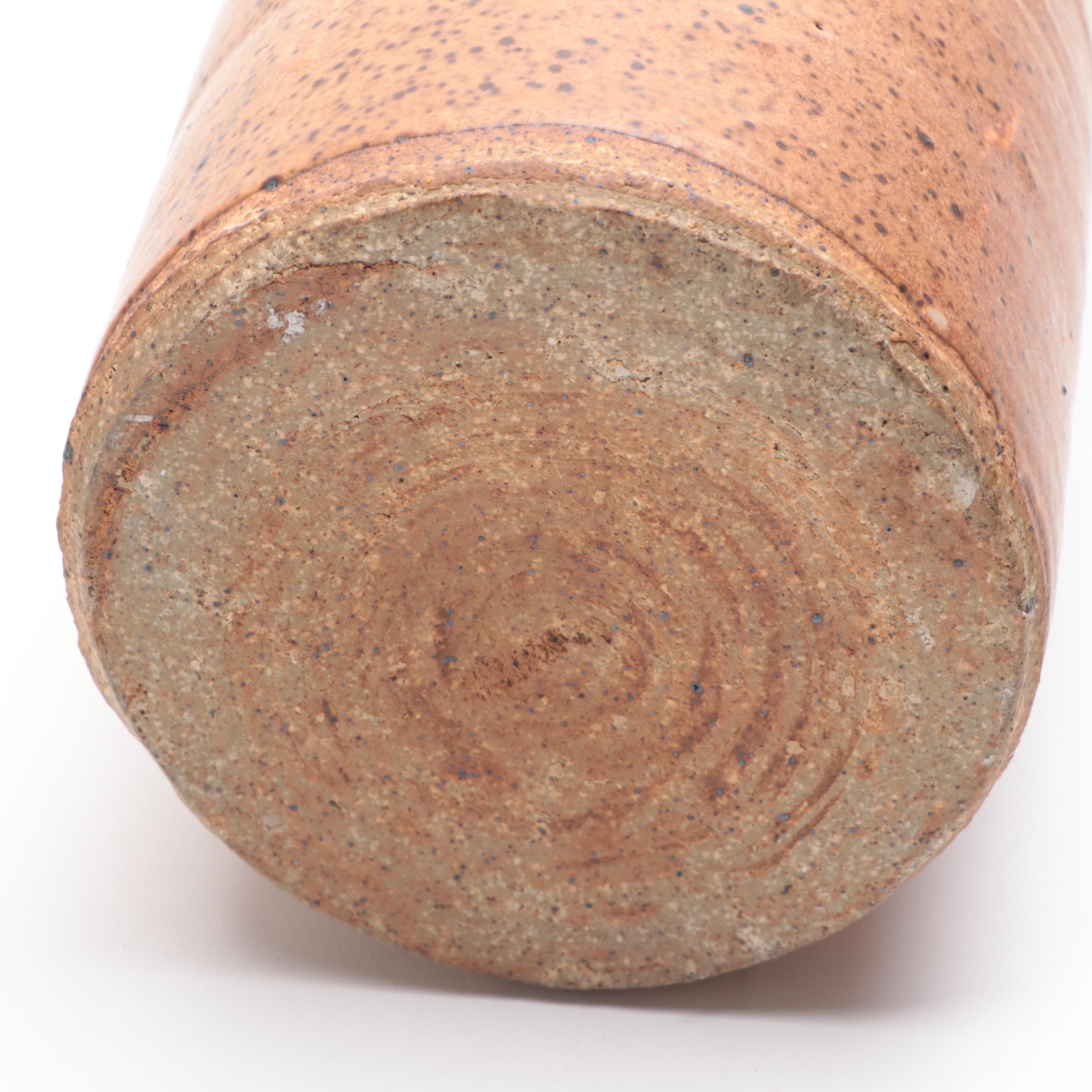 German Tiki Painted Pillar Candle, Pottery Vase and Painted Earthenware Planter