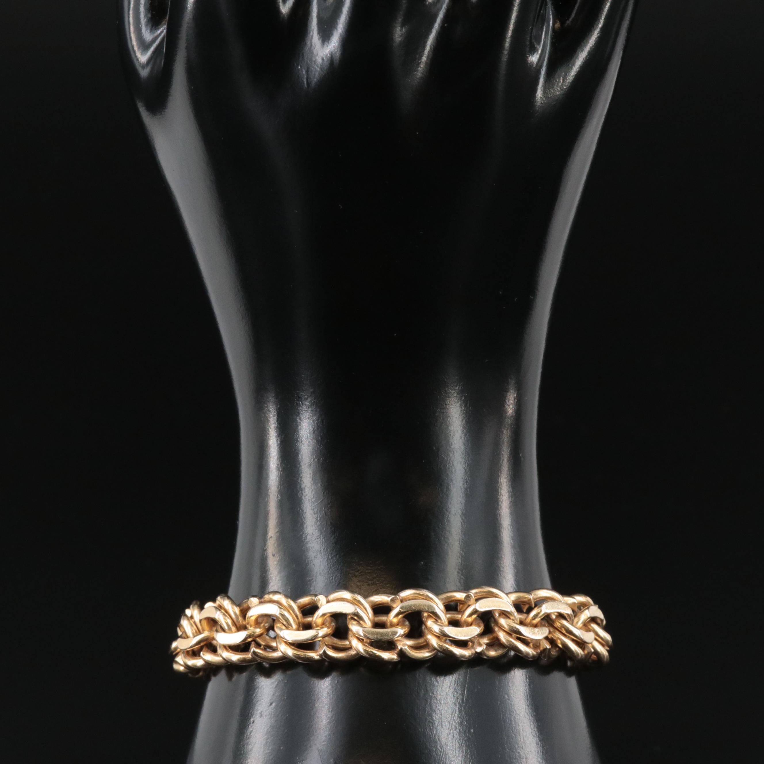 14K Double Curb Chain Link Bracelet