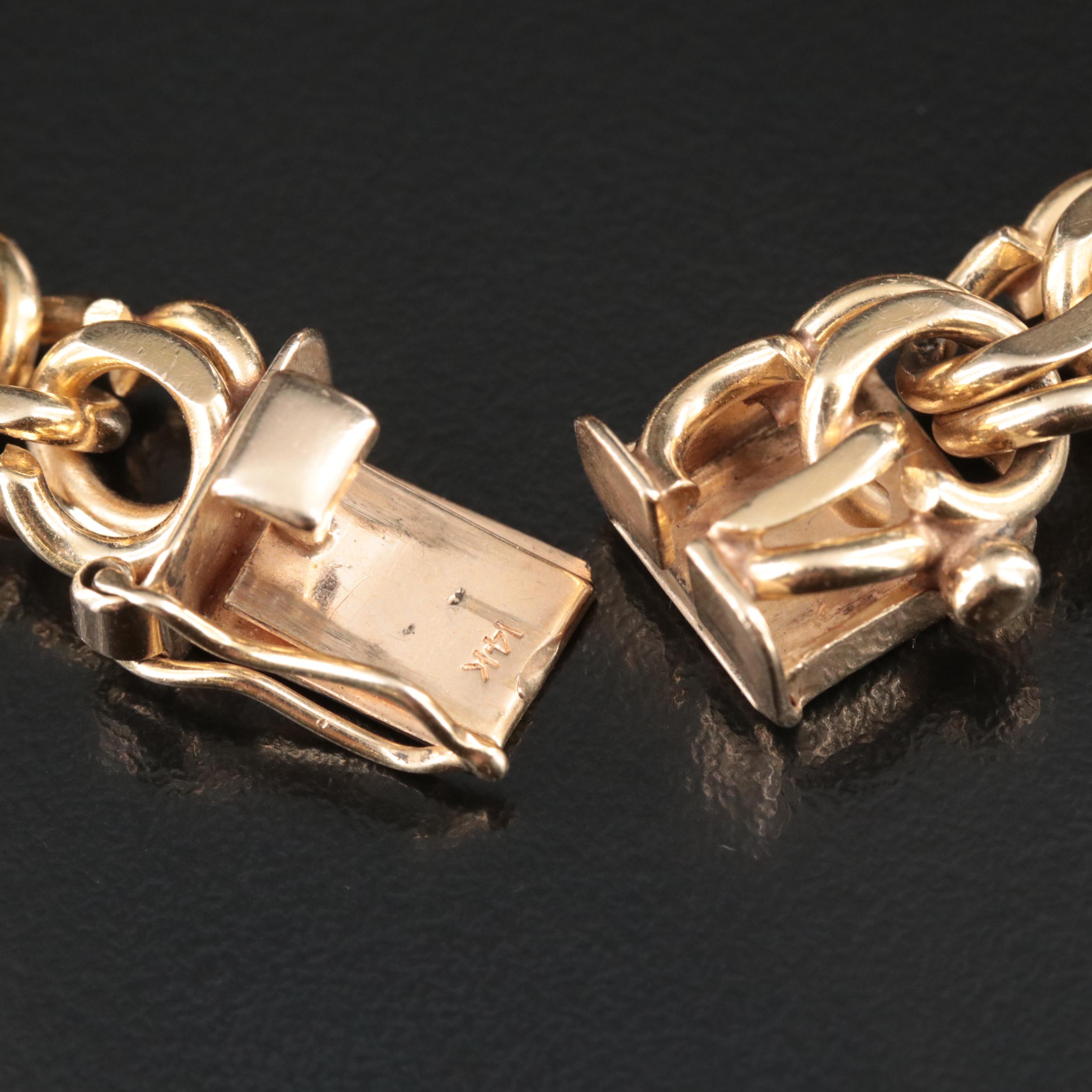 14K Double Curb Chain Link Bracelet