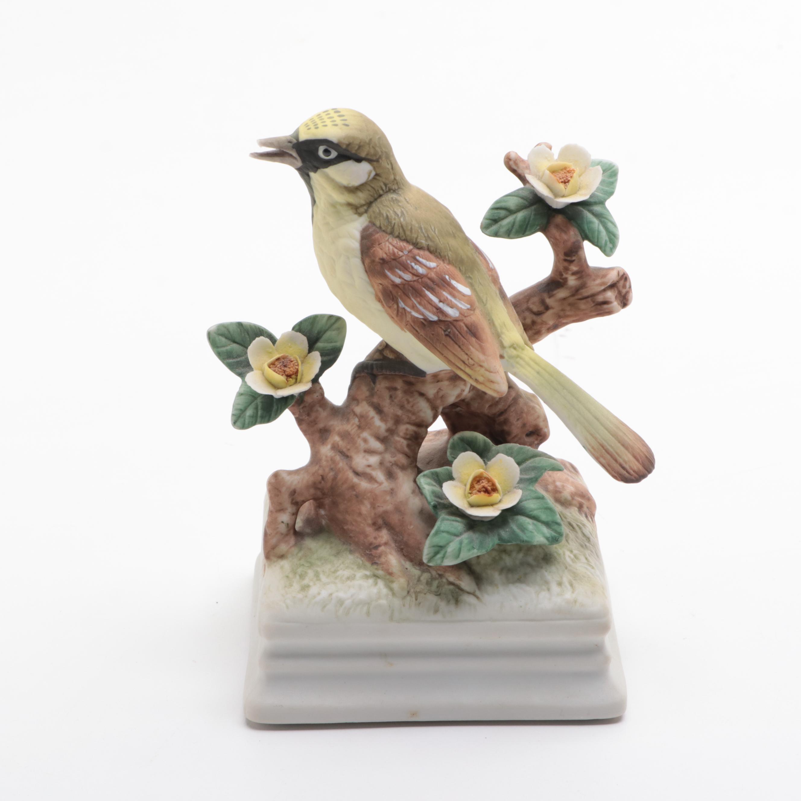 Gorham "Gallery Birds" Porcelain Musical Figurine with Floral Figurine and More