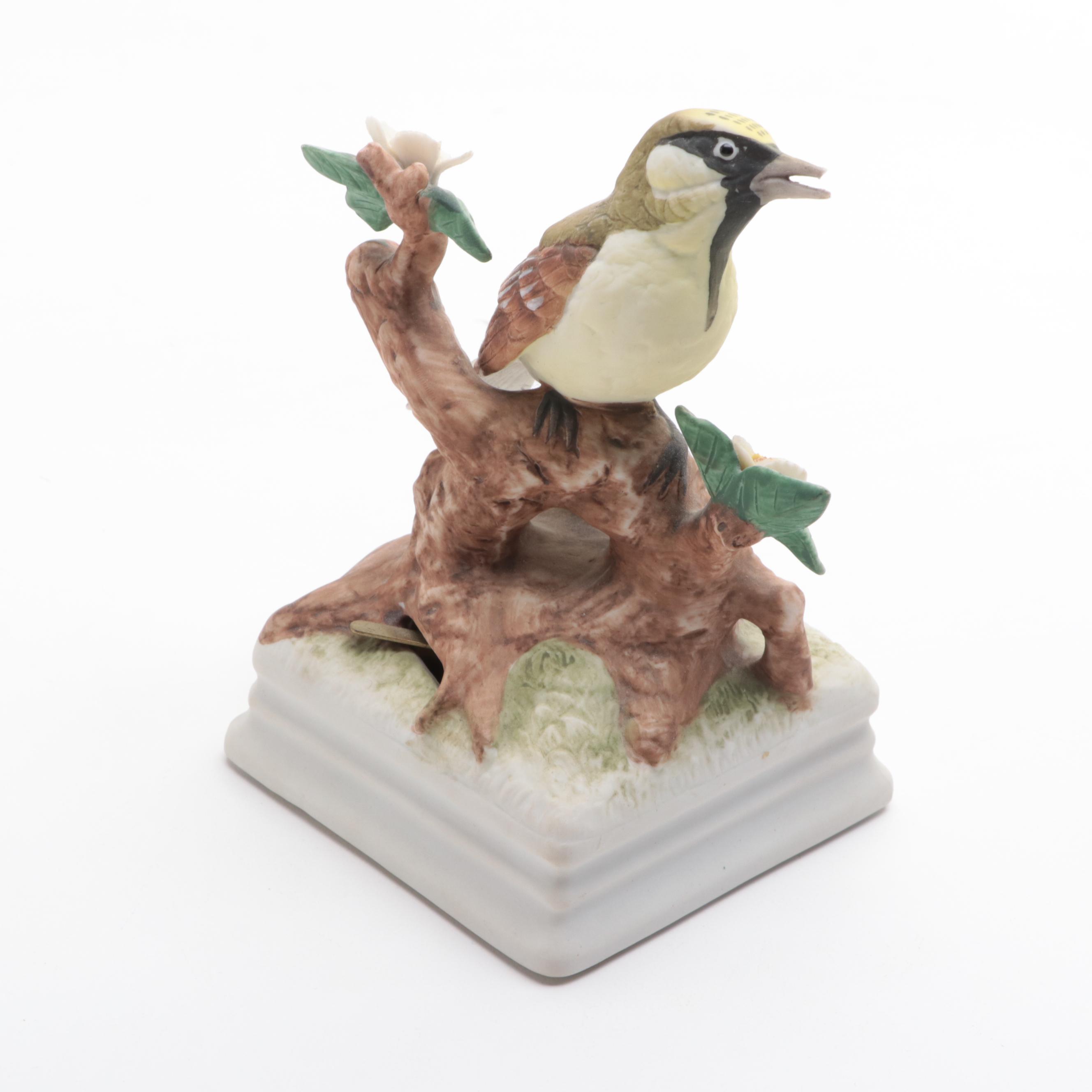 Gorham "Gallery Birds" Porcelain Musical Figurine with Floral Figurine and More