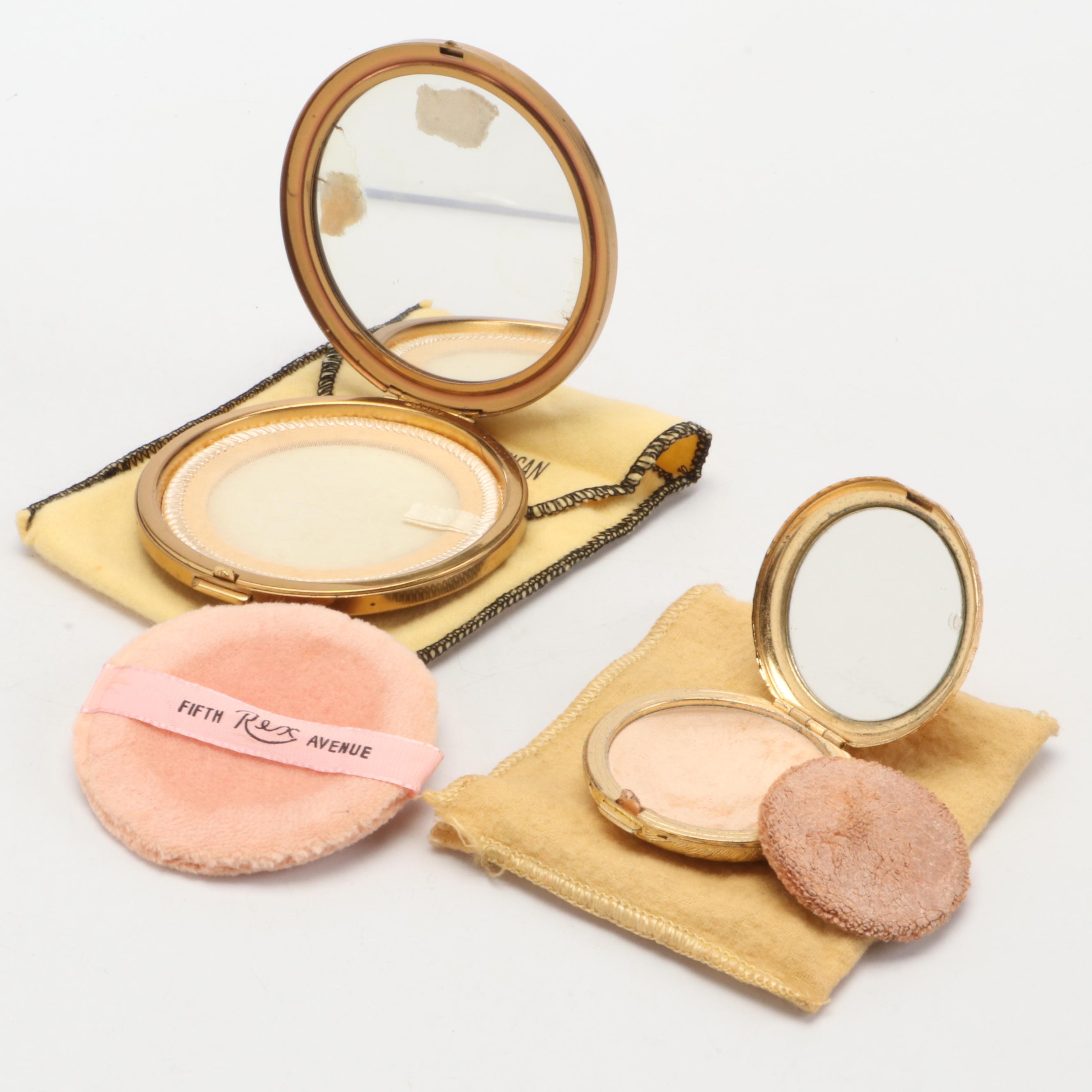 Guilloché and Engine Turned Metal Make-Up Compacts
