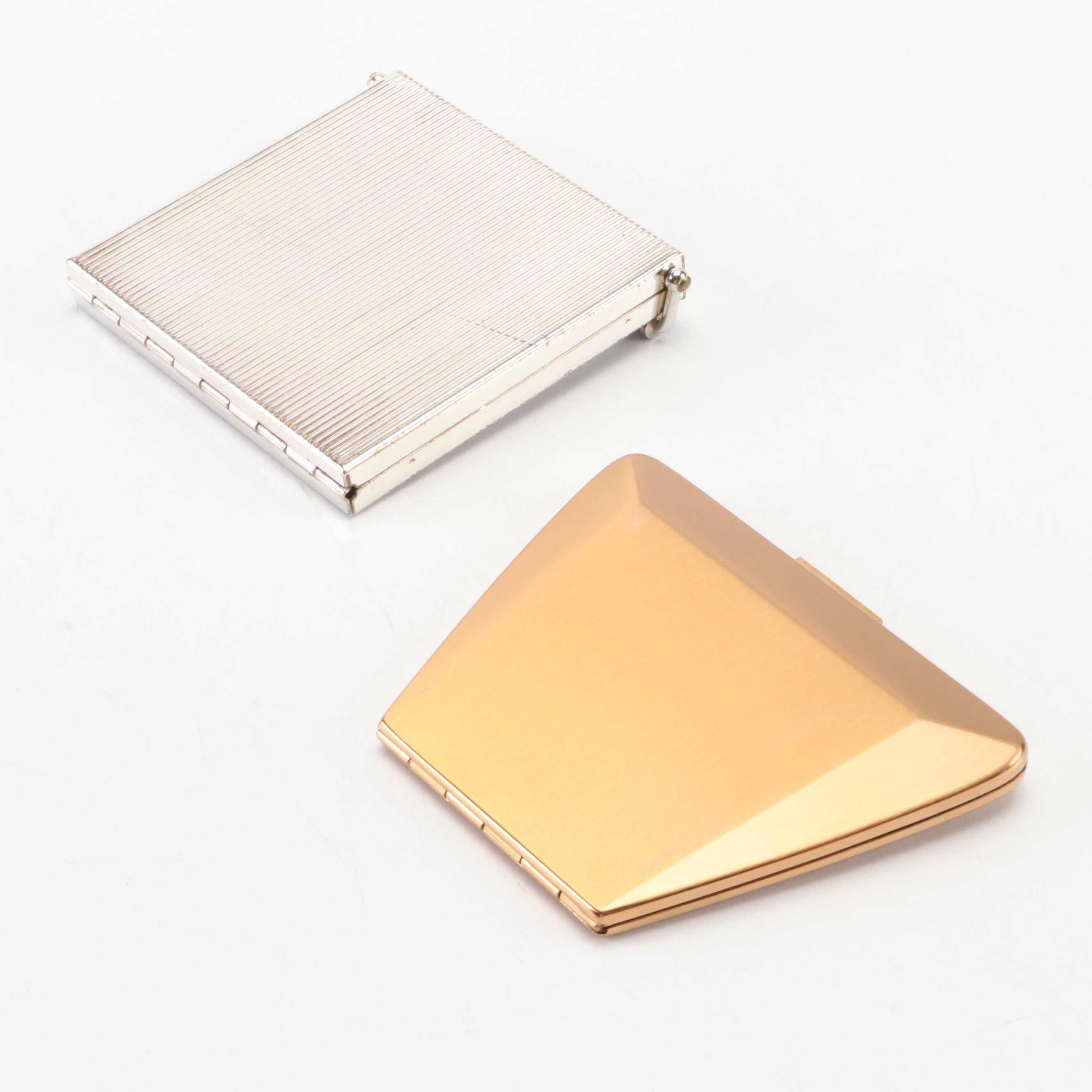 Guilloché and Engine Turned Metal Make-Up Compacts