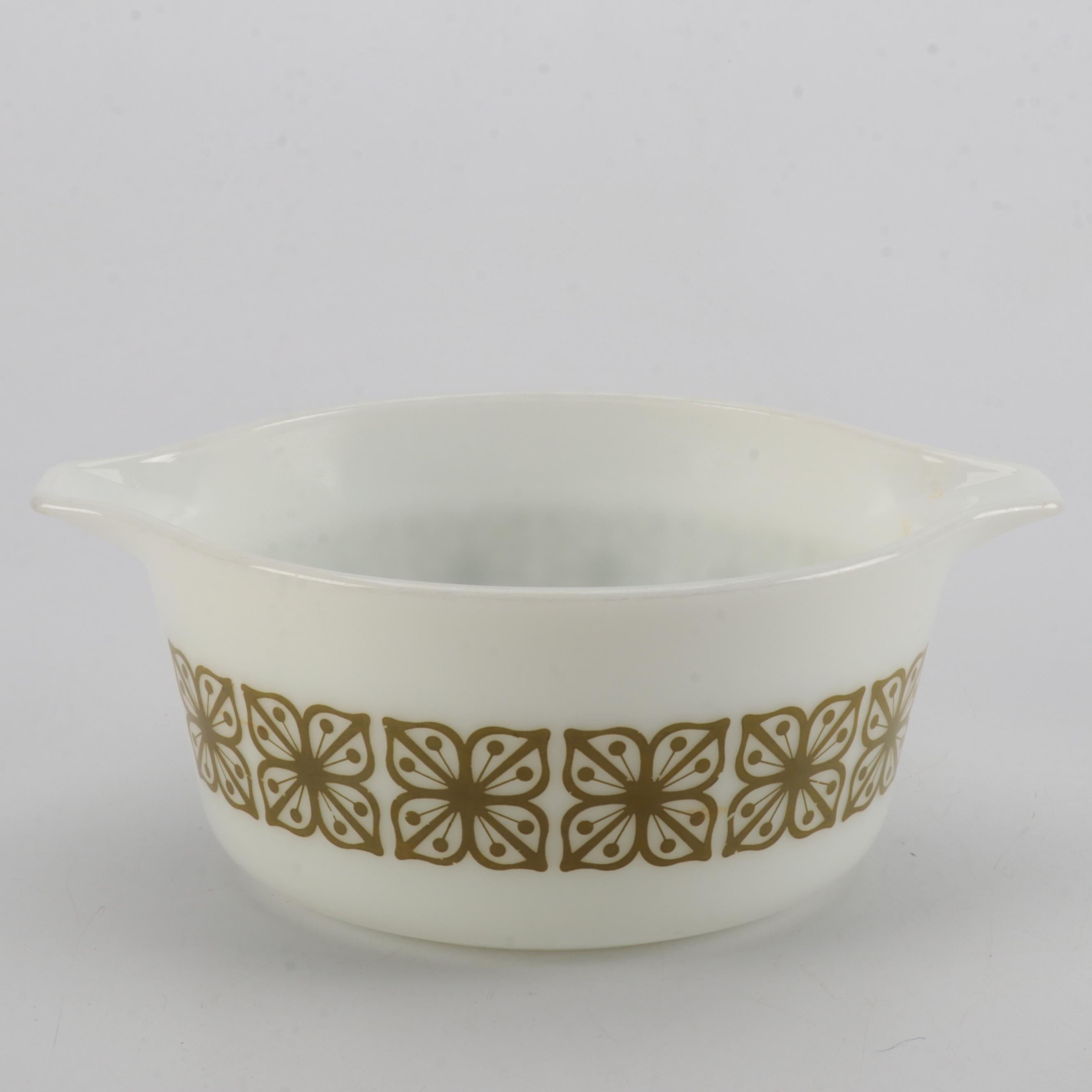 Pyrex Verde Square Flowers 474 and Other Dishware, 1970s-Present