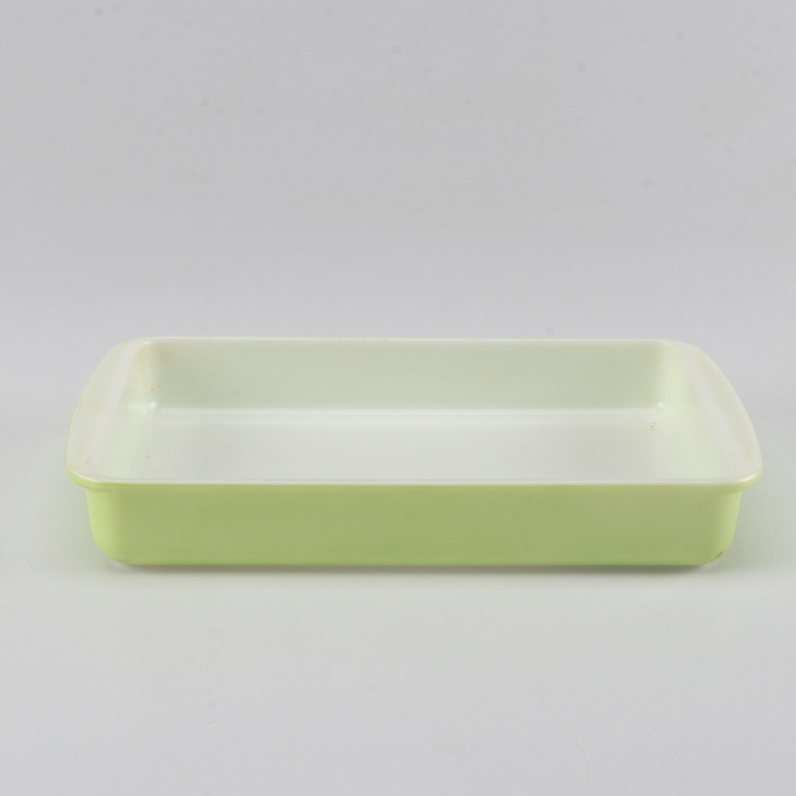 Pyrex Verde Square Flowers 474 and Other Dishware, 1970s-Present
