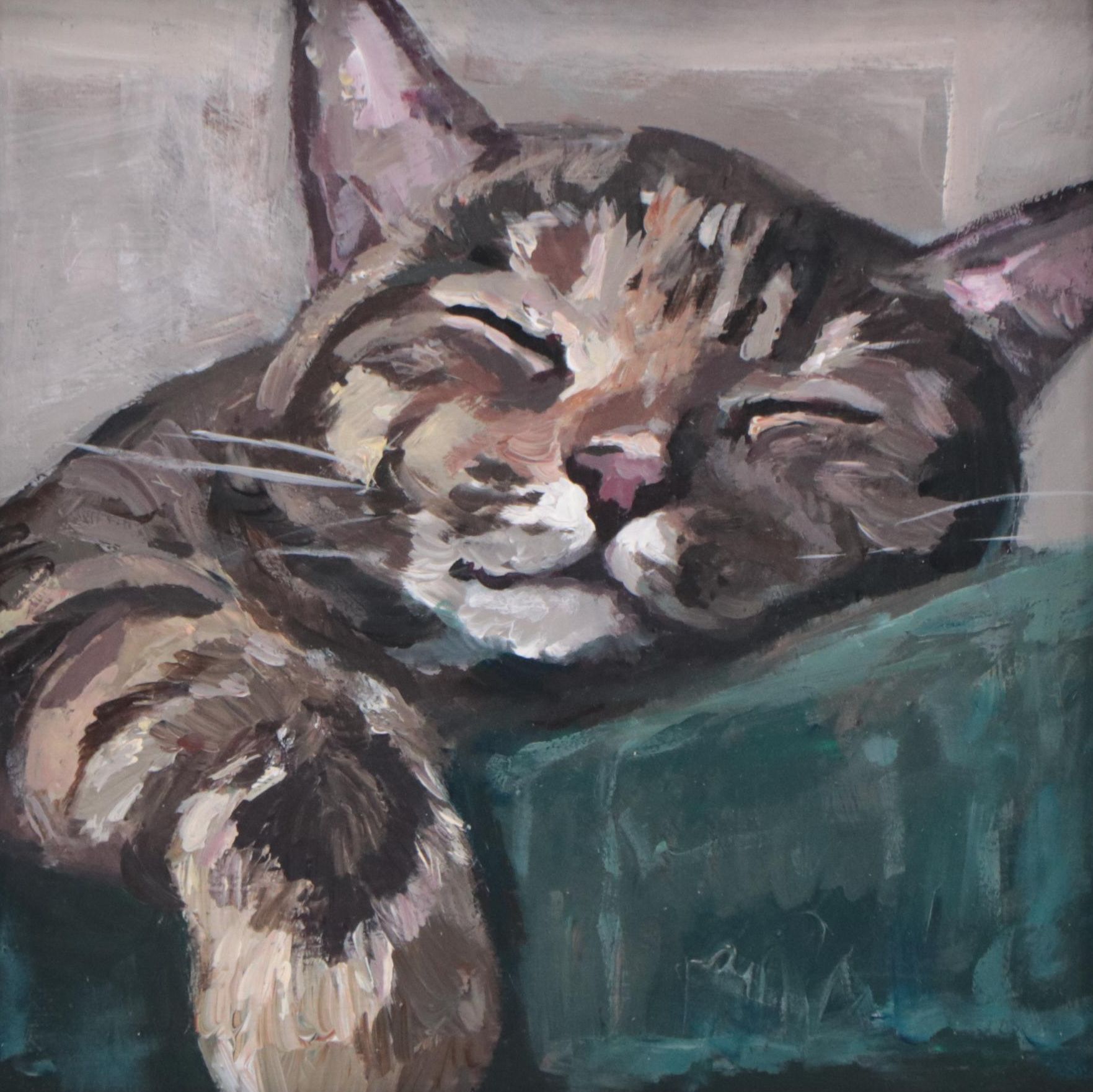 Adam Deda Oil Painting "Catnap," 2023