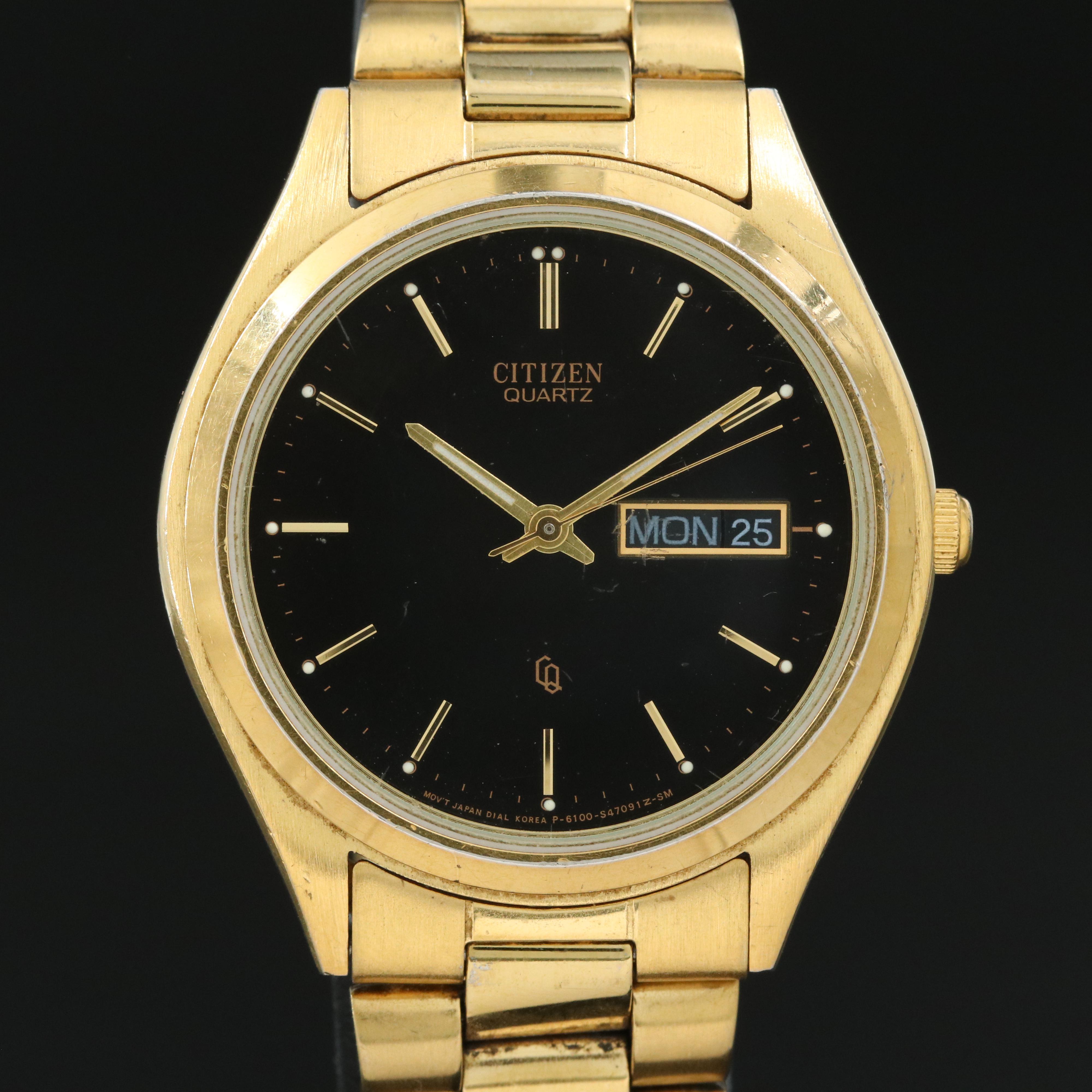 Citizen Day-Date Gold-Tone Quartz Watch