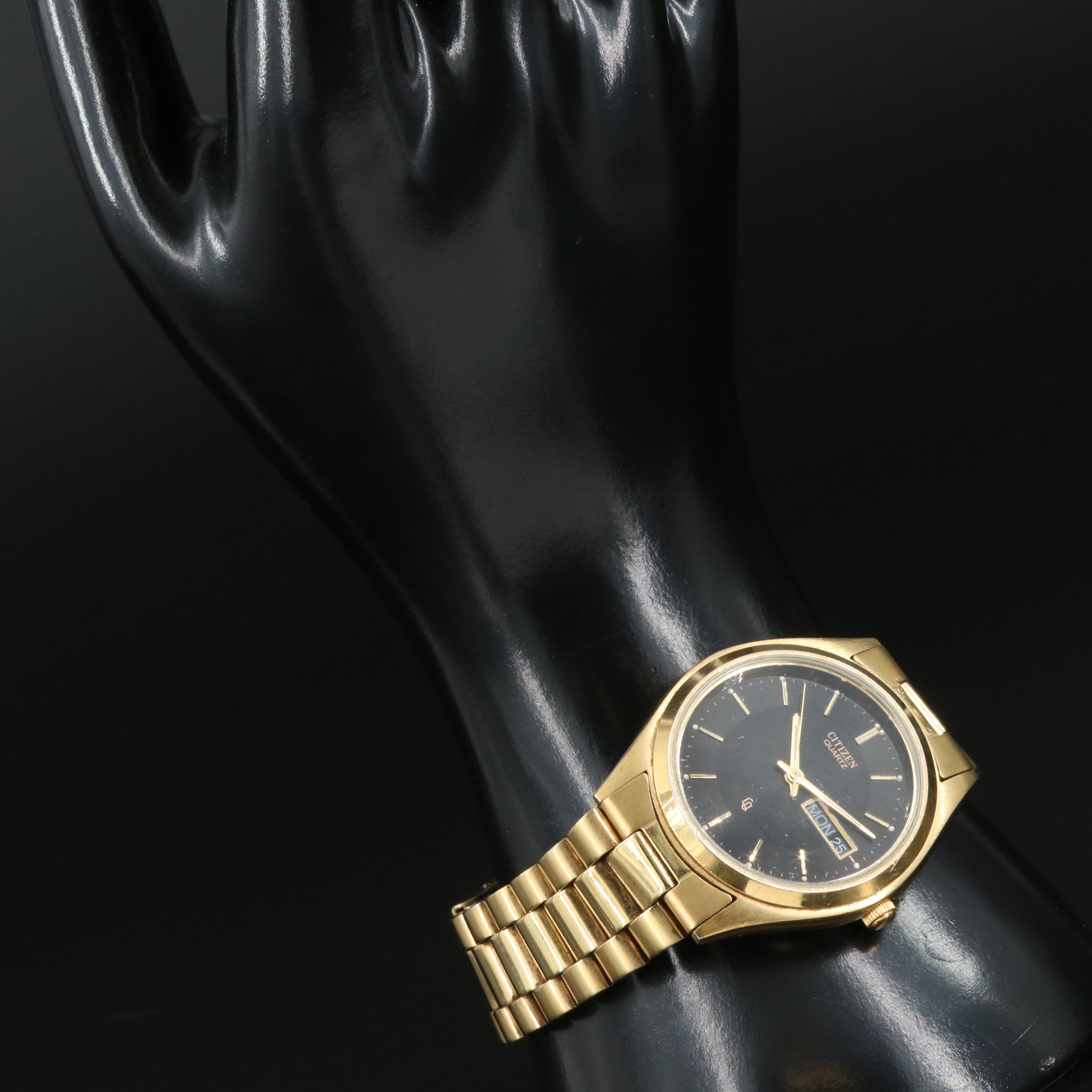 Citizen Day-Date Gold-Tone Quartz Watch