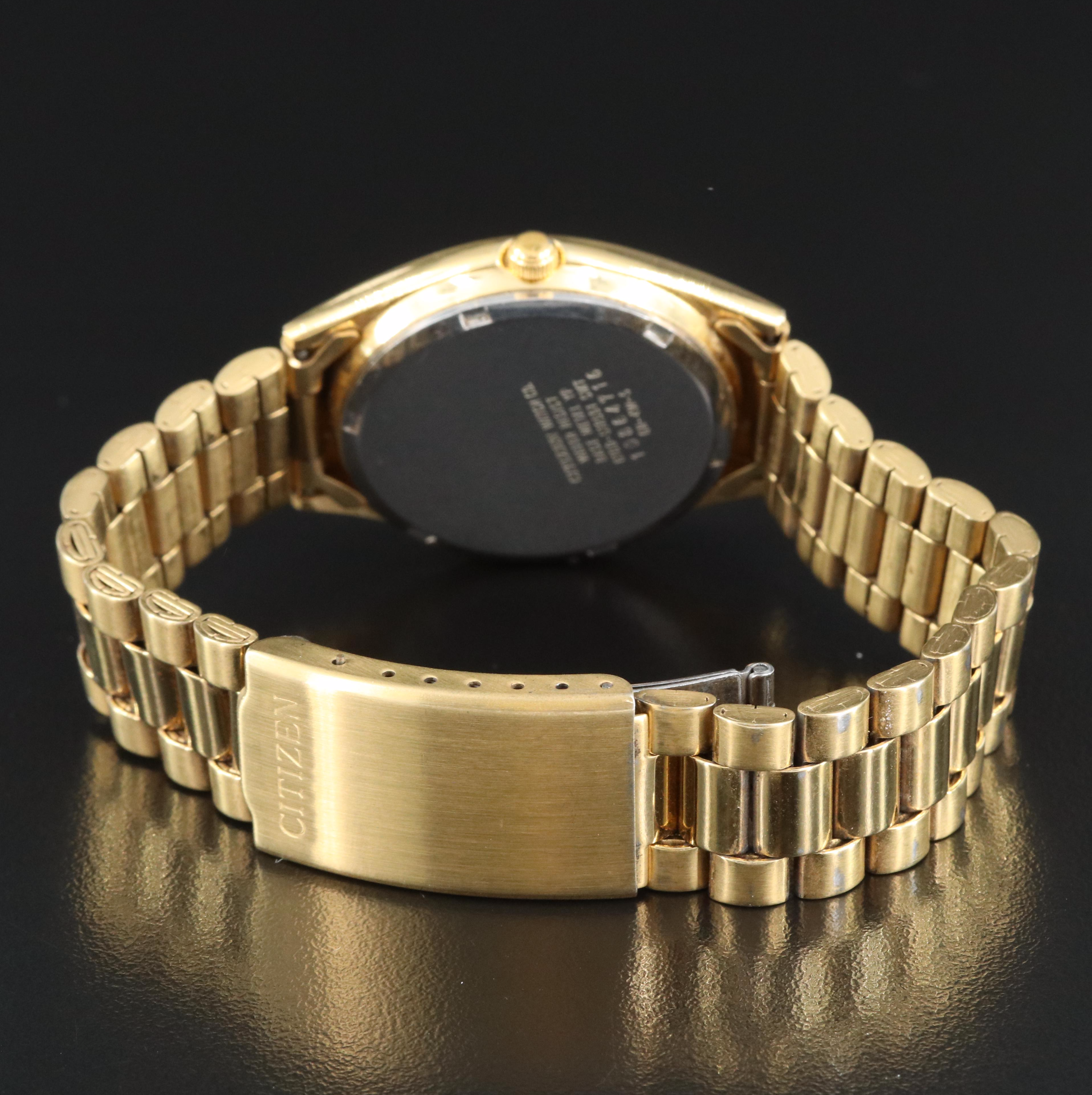 Citizen Day-Date Gold-Tone Quartz Watch