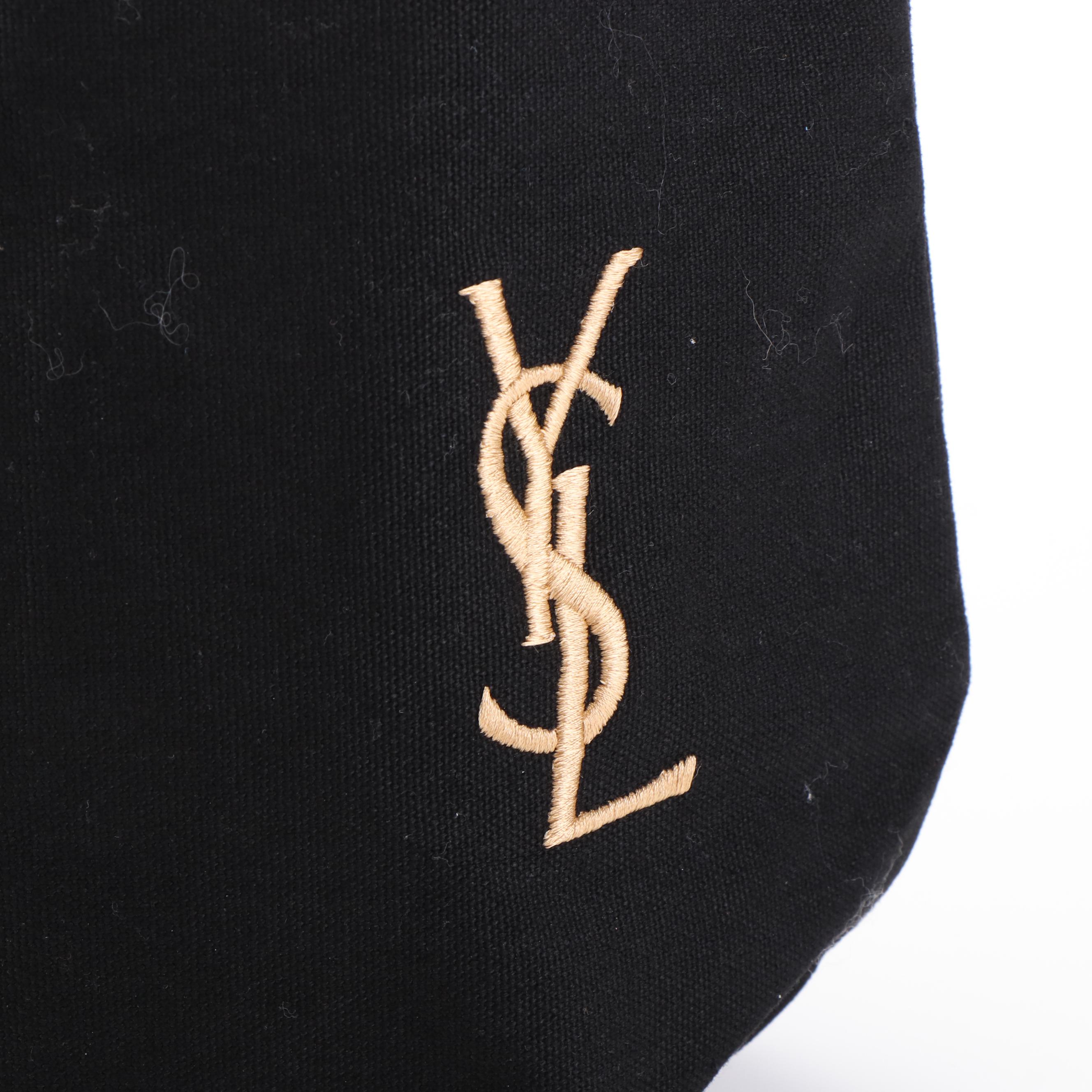 Yves Saint Laurent Logo Black Canvas Tote Bag