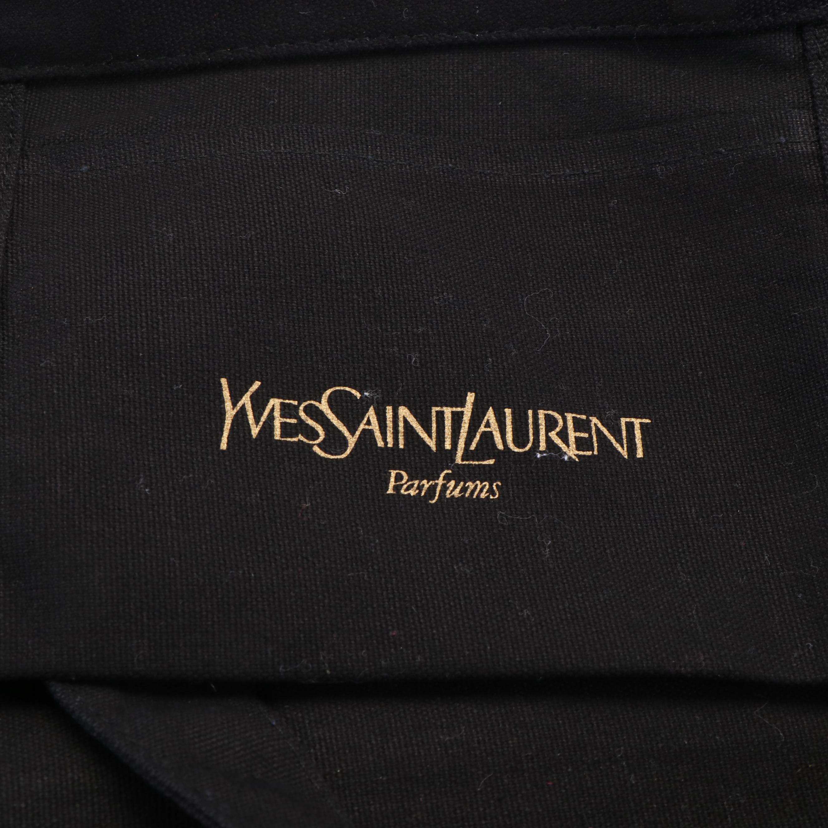 Yves Saint Laurent Logo Black Canvas Tote Bag