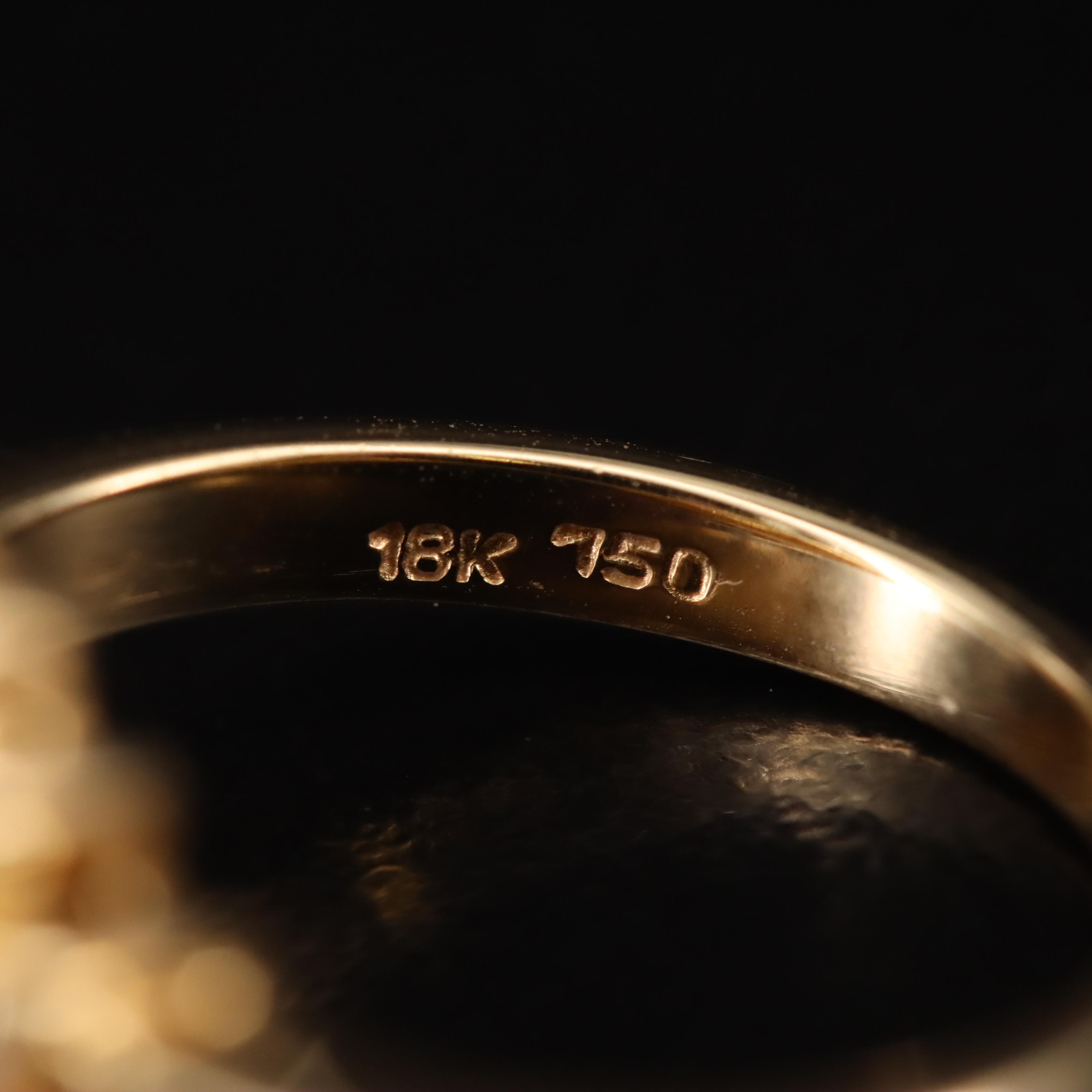 18K Pearl and Diamond Ring