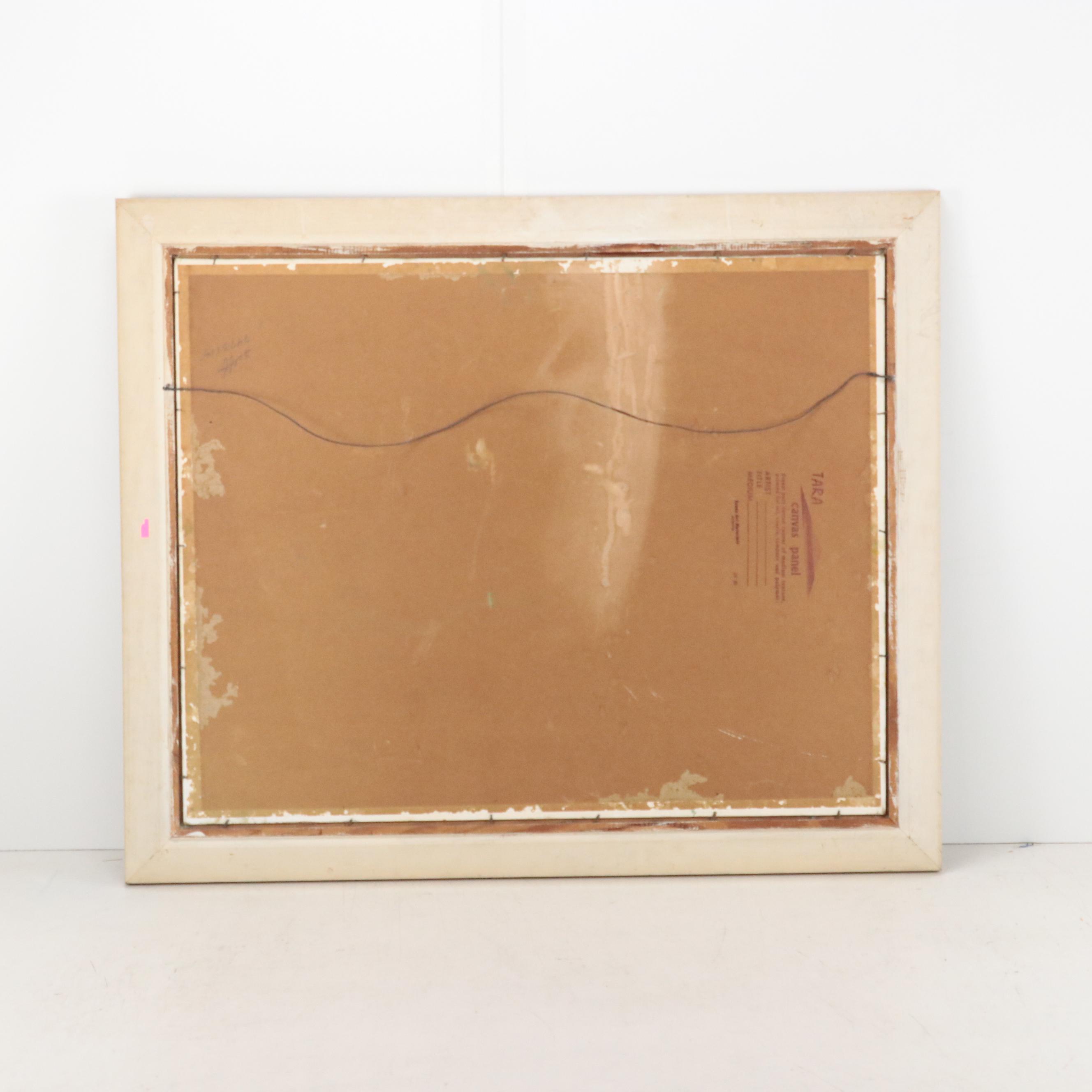 Seascape Oil Painting of Beach Scene With Ships