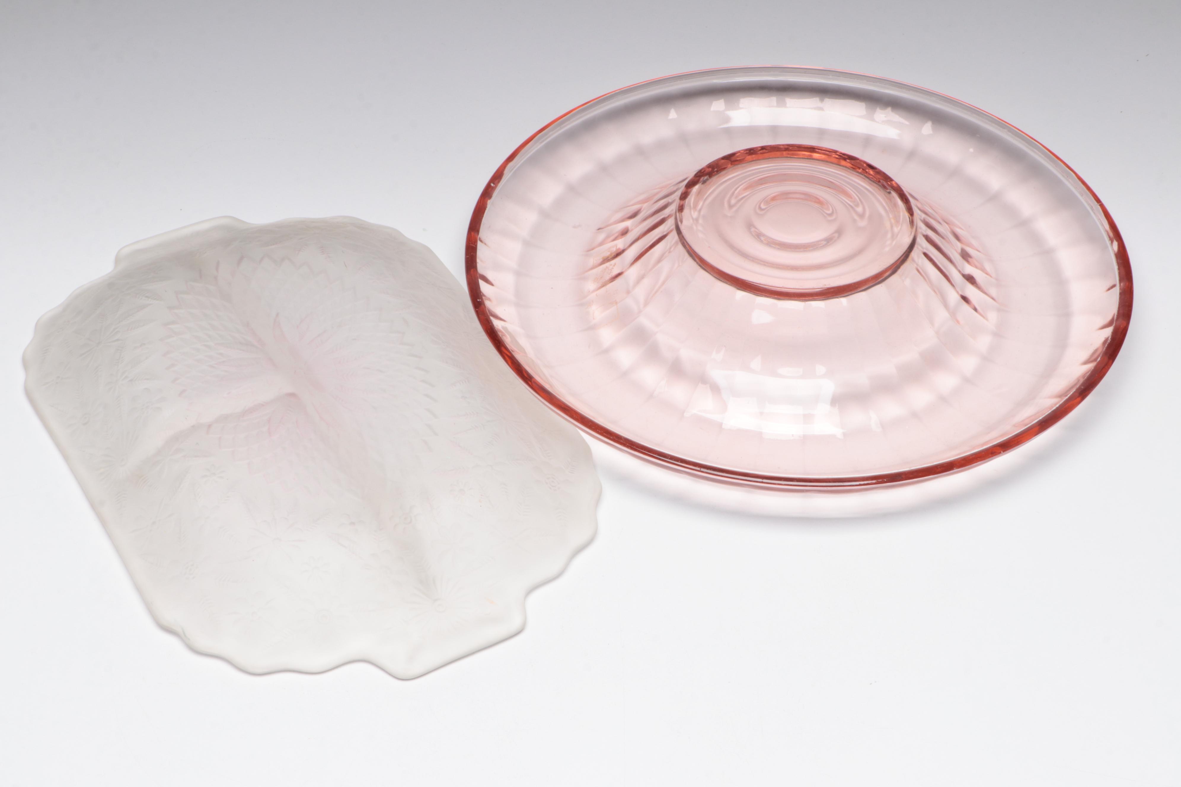 Anchor Hocking "Manhattan" Ball Pitcher with Other Pink Depression Glass