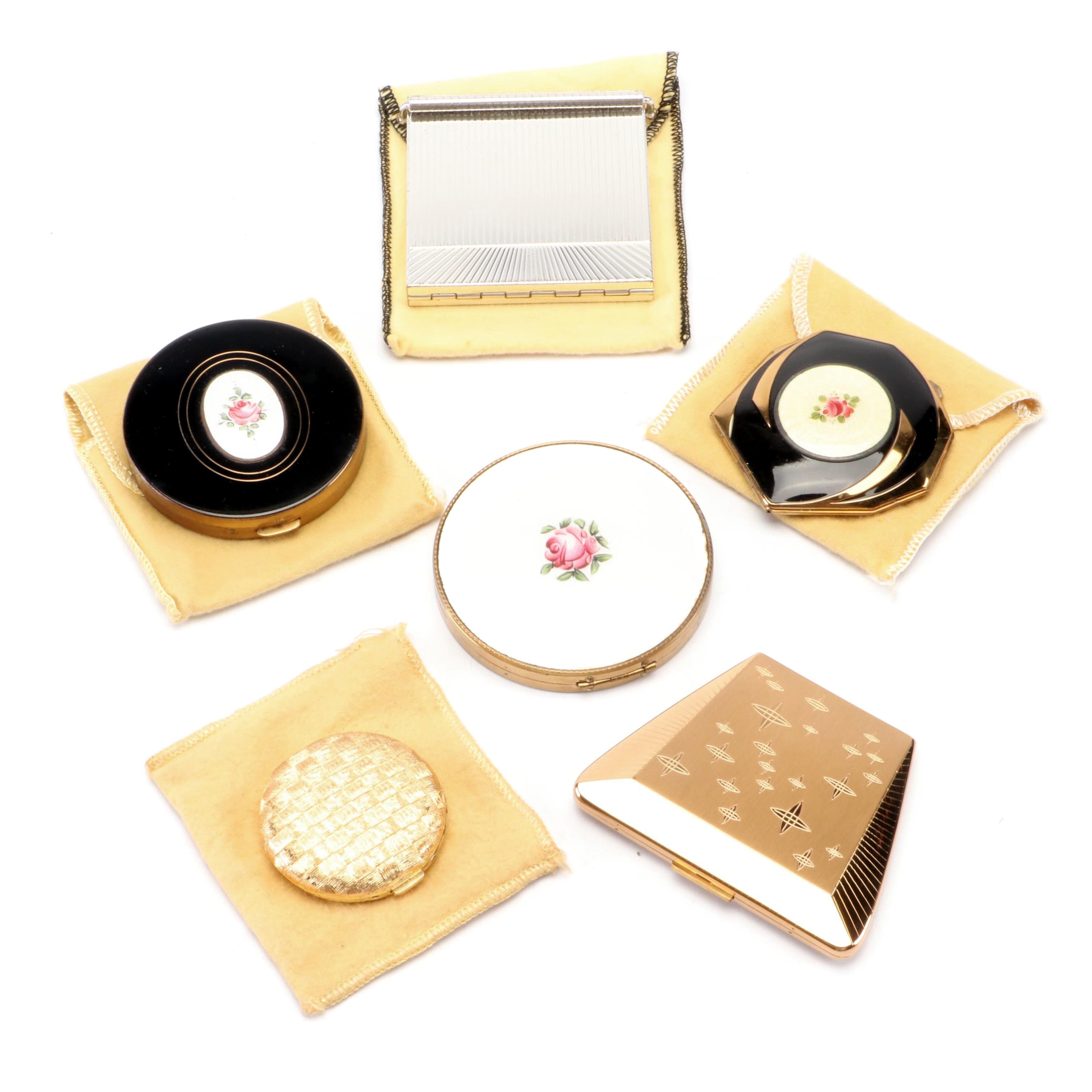 Guilloché and Engine Turned Metal Make-Up Compacts