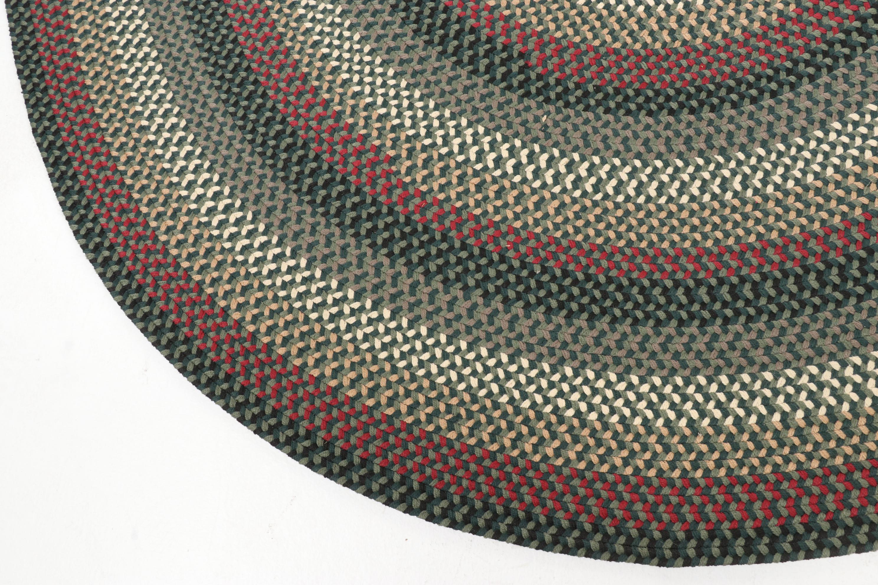 Two Oval Handmade Braided Area Rugs