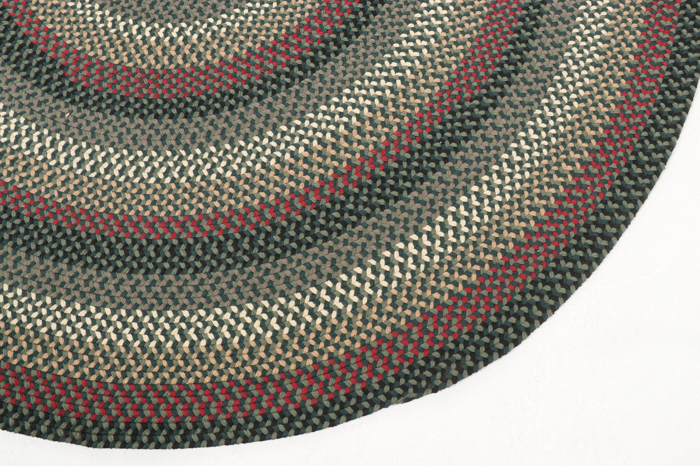 Two Oval Handmade Braided Area Rugs