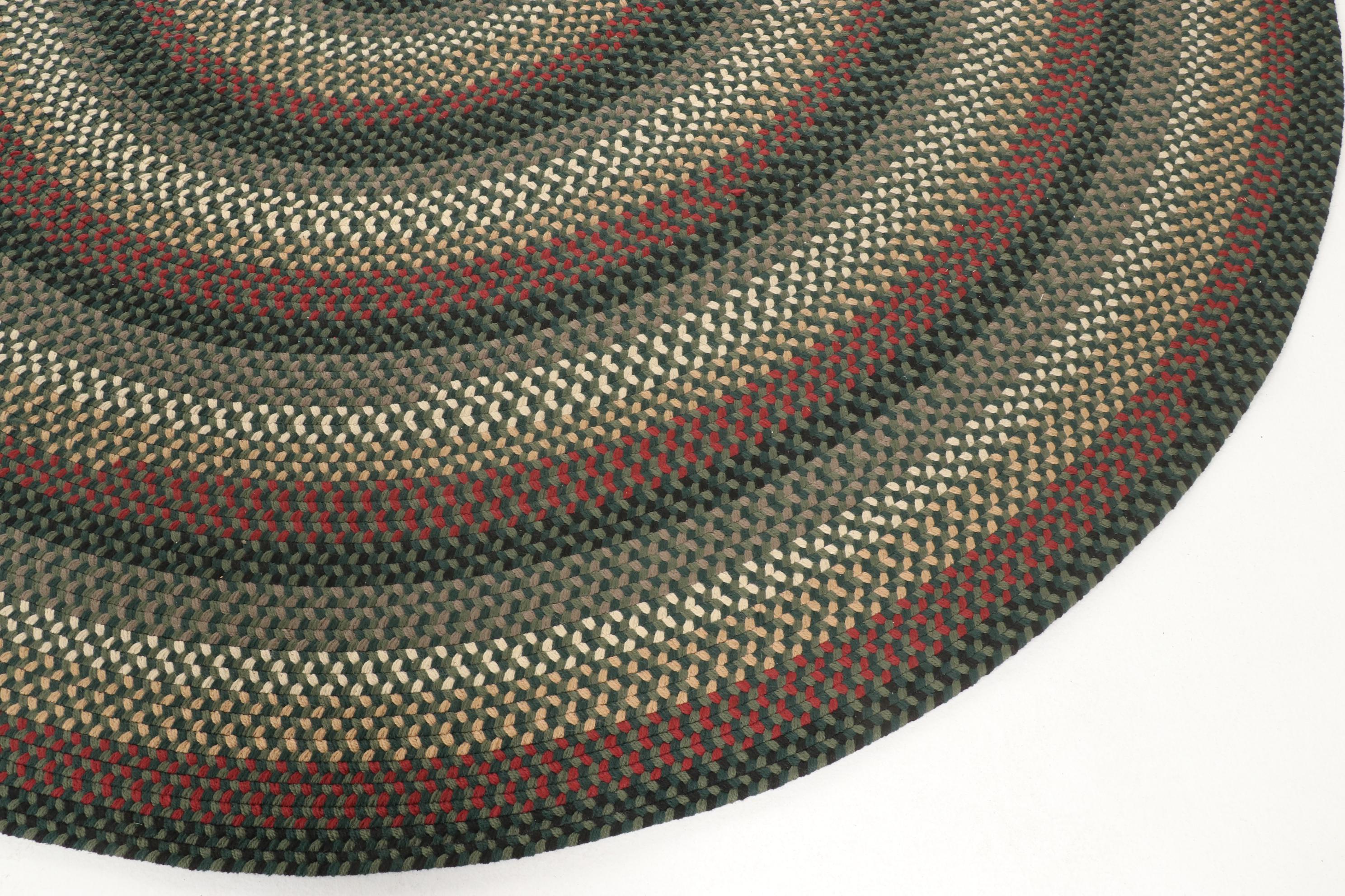 Two Oval Handmade Braided Area Rugs