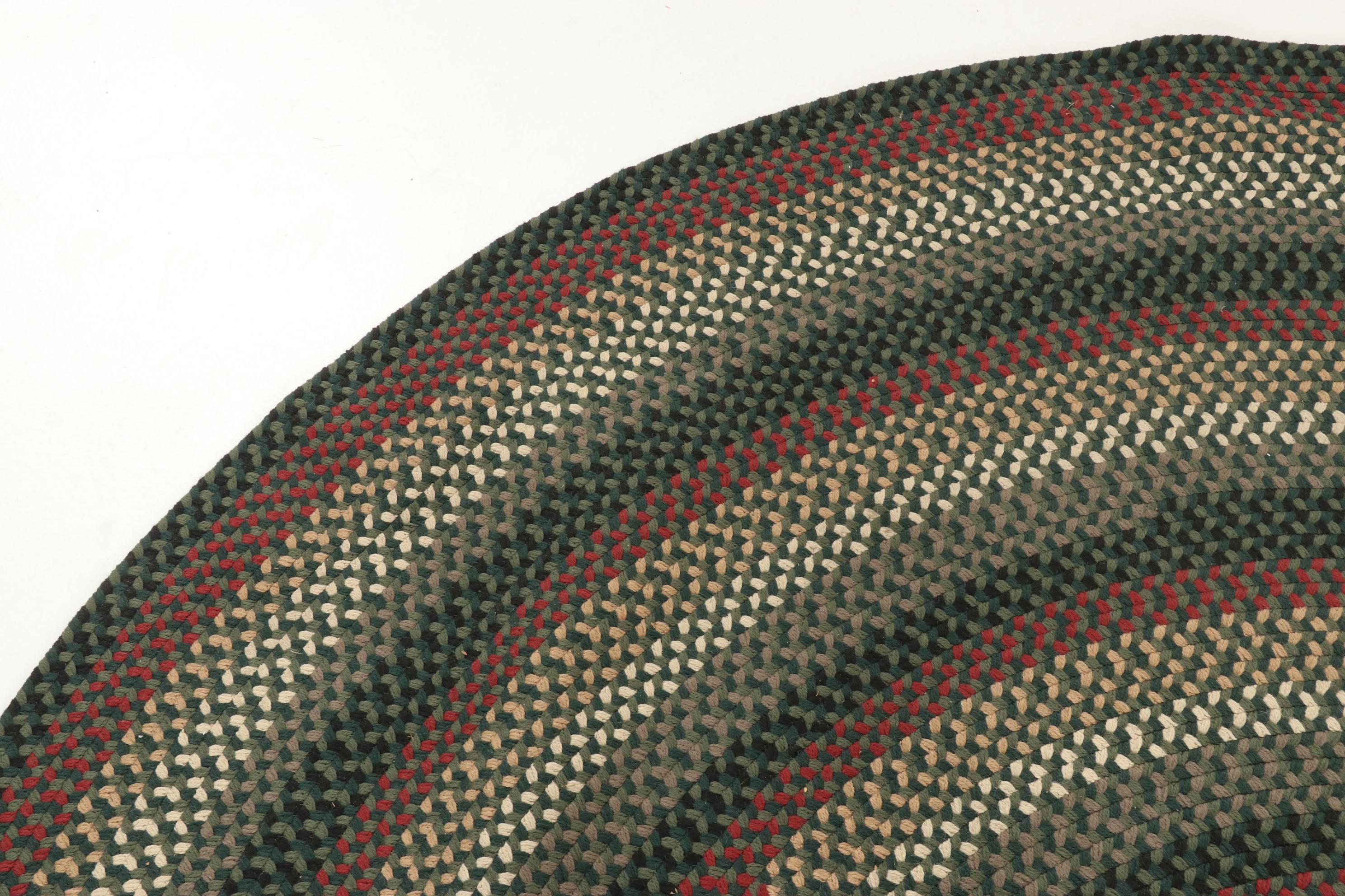 Two Oval Handmade Braided Area Rugs