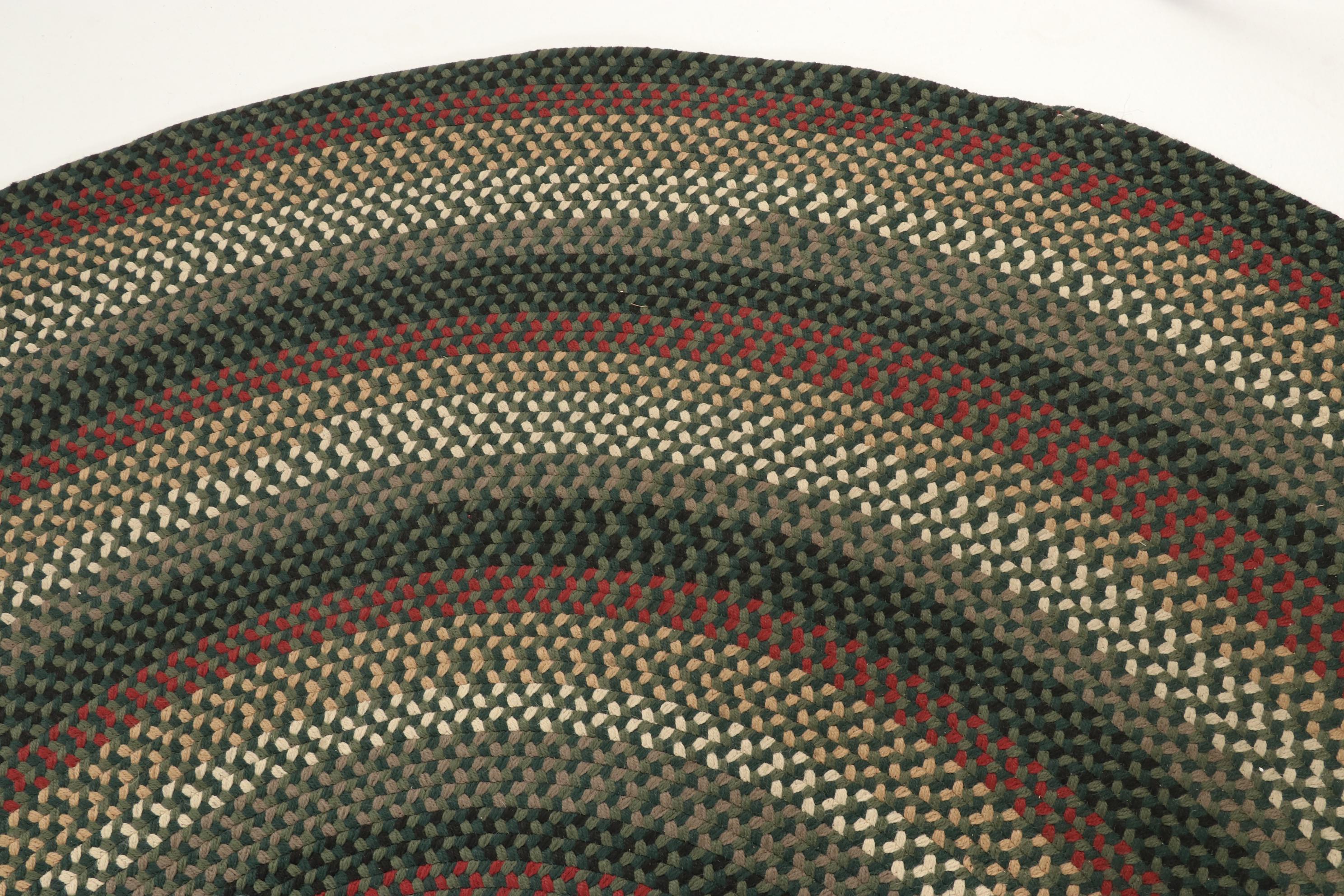 Two Oval Handmade Braided Area Rugs