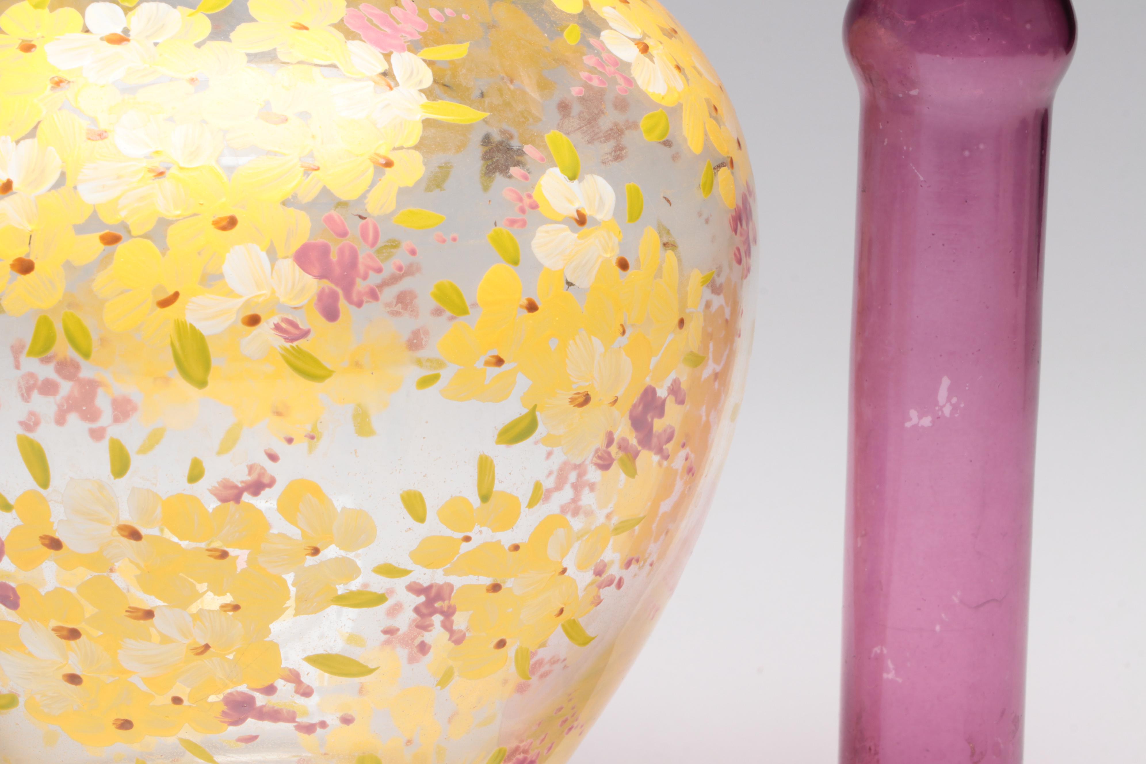 Controlled Bubble Art Glass Vase and Other Glass Vases